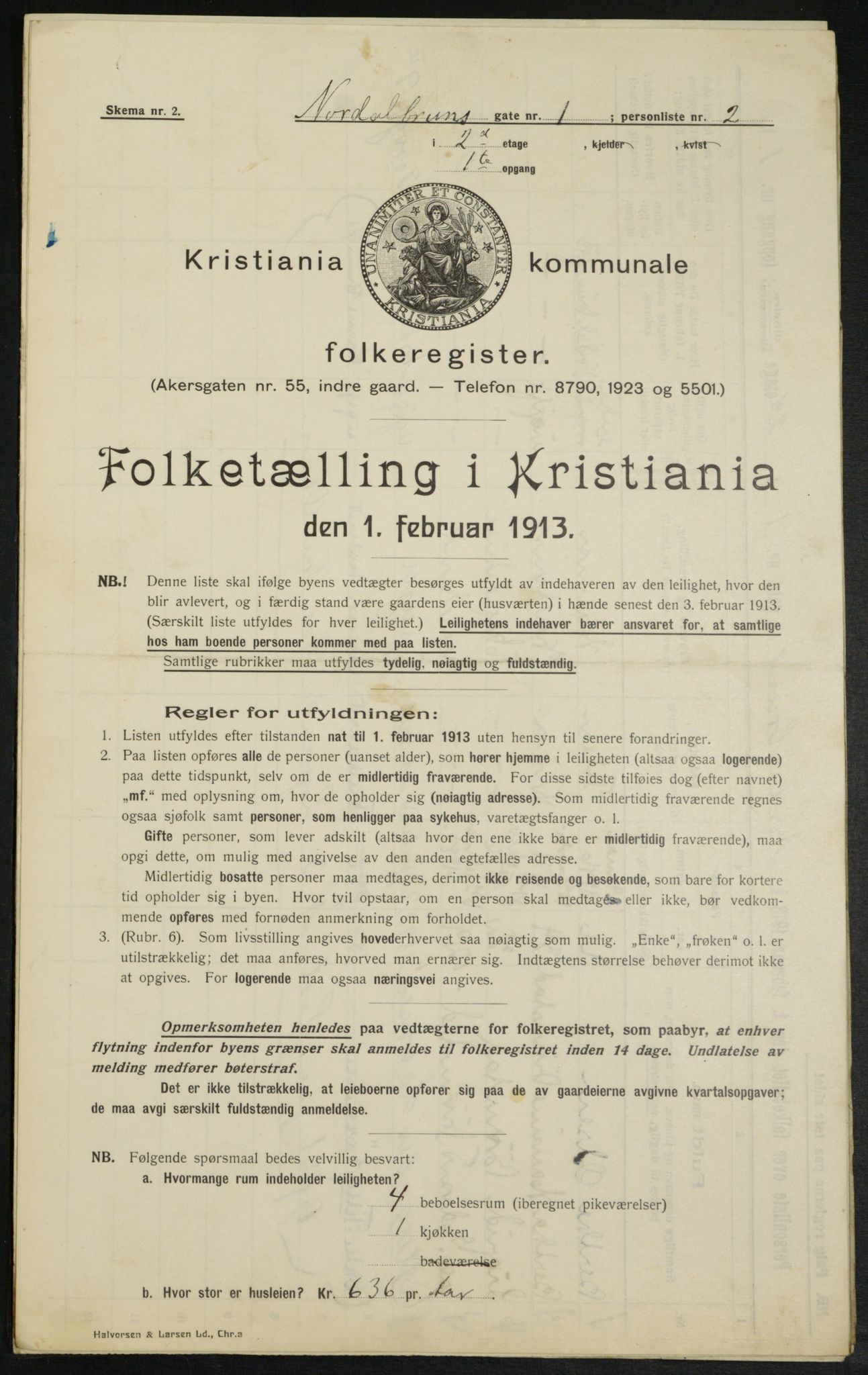 OBA, Municipal Census 1913 for Kristiania, 1913, p. 72204