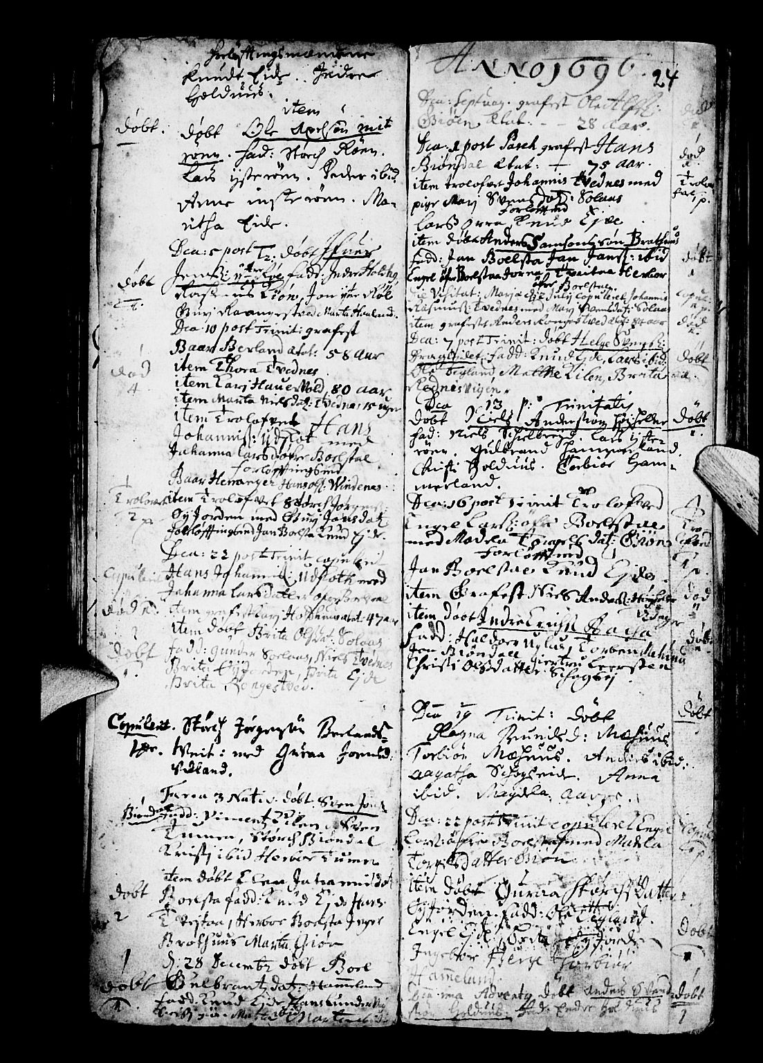 Os sokneprestembete, SAB/A-99929: Parish register (official) no. A 3, 1669-1760, p. 24