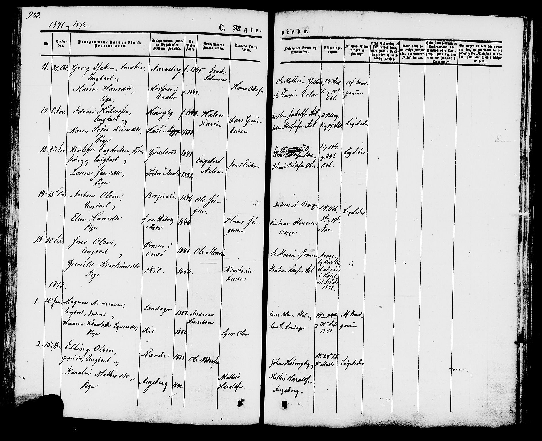 Råde prestekontor kirkebøker, AV/SAO-A-2009/F/Fa/L0006: Parish register (official) no. 6, 1854-1877, p. 283