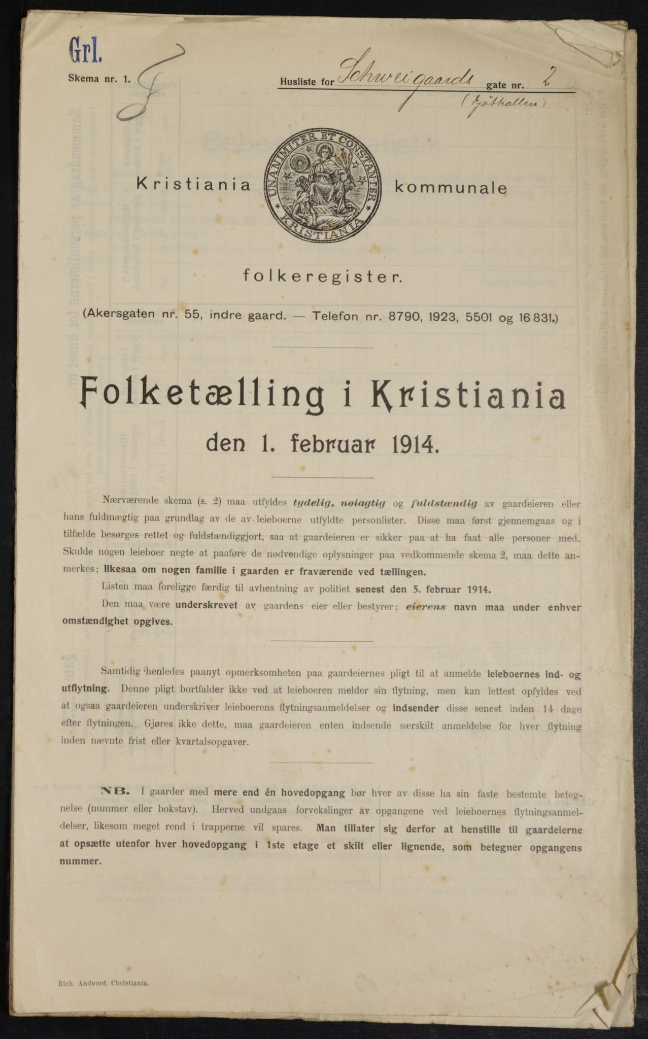 OBA, Municipal Census 1914 for Kristiania, 1914, p. 90600