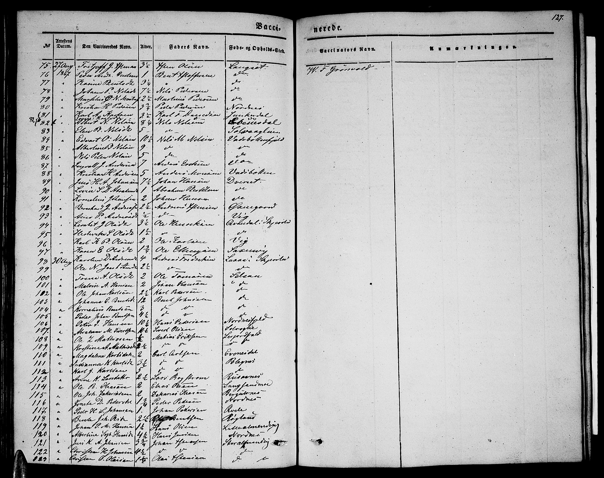 Ministerialprotokoller, klokkerbøker og fødselsregistre - Nordland, SAT/A-1459/847/L0678: Parish register (copy) no. 847C06, 1854-1870, p. 127