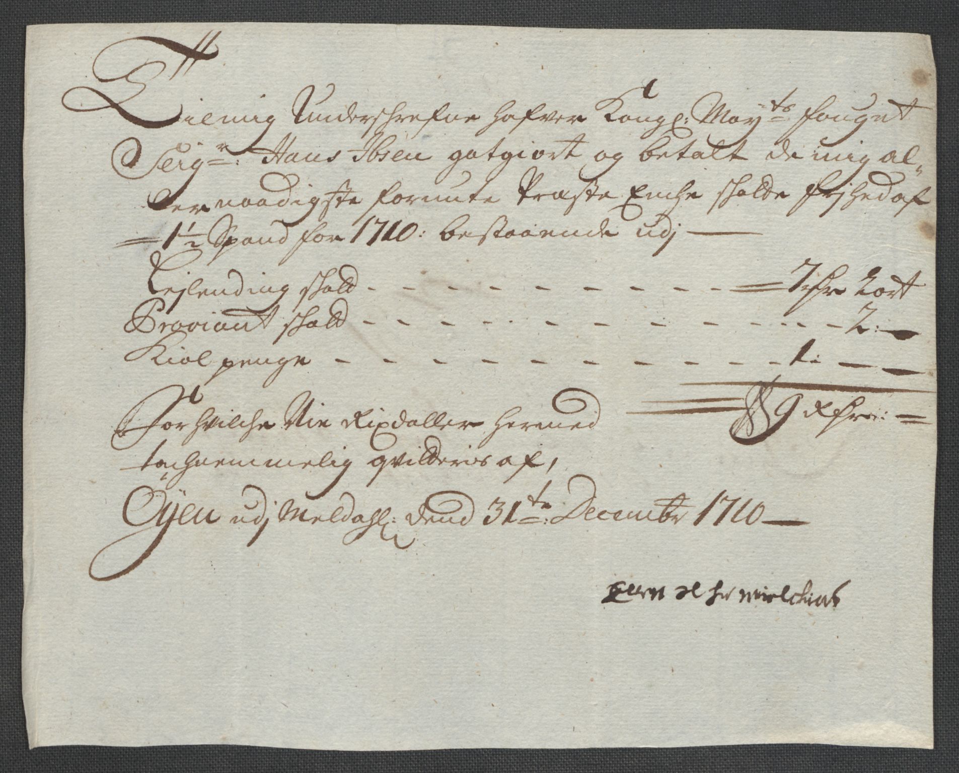 Rentekammeret inntil 1814, Reviderte regnskaper, Fogderegnskap, RA/EA-4092/R60/L3960: Fogderegnskap Orkdal og Gauldal, 1710, p. 332