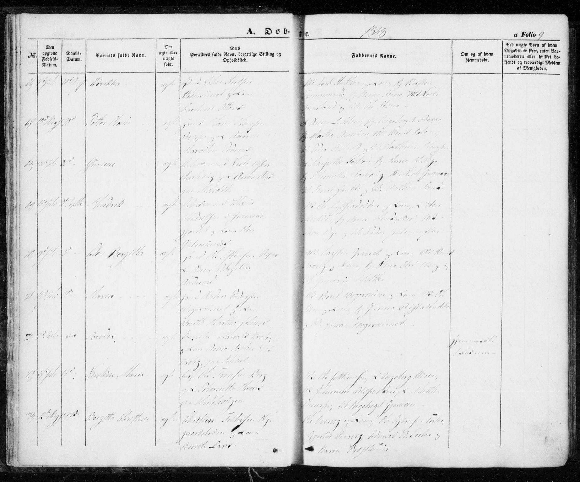 Ministerialprotokoller, klokkerbøker og fødselsregistre - Sør-Trøndelag, AV/SAT-A-1456/606/L0291: Parish register (official) no. 606A06, 1848-1856, p. 9