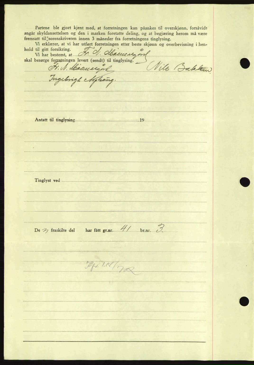 Nordmøre sorenskriveri, AV/SAT-A-4132/1/2/2Ca: Mortgage book no. A96, 1943-1944, Diary no: : 97/1944