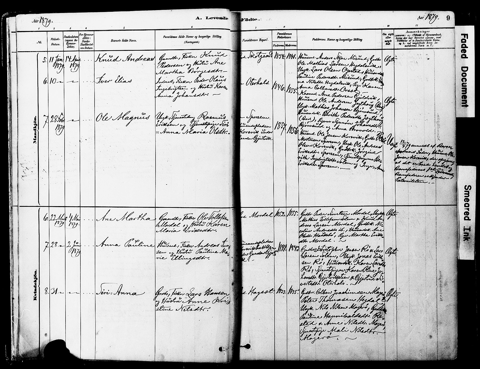 Ministerialprotokoller, klokkerbøker og fødselsregistre - Møre og Romsdal, AV/SAT-A-1454/560/L0721: Parish register (official) no. 560A05, 1878-1917, p. 9