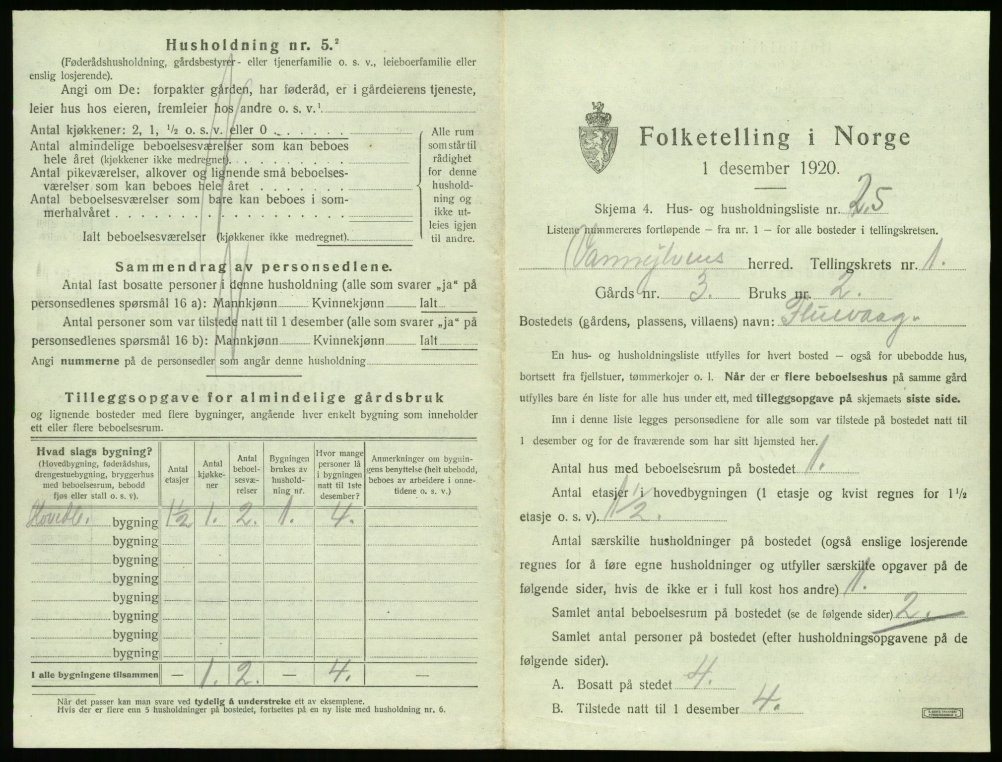 SAT, 1920 census for Vanylven, 1920, p. 81