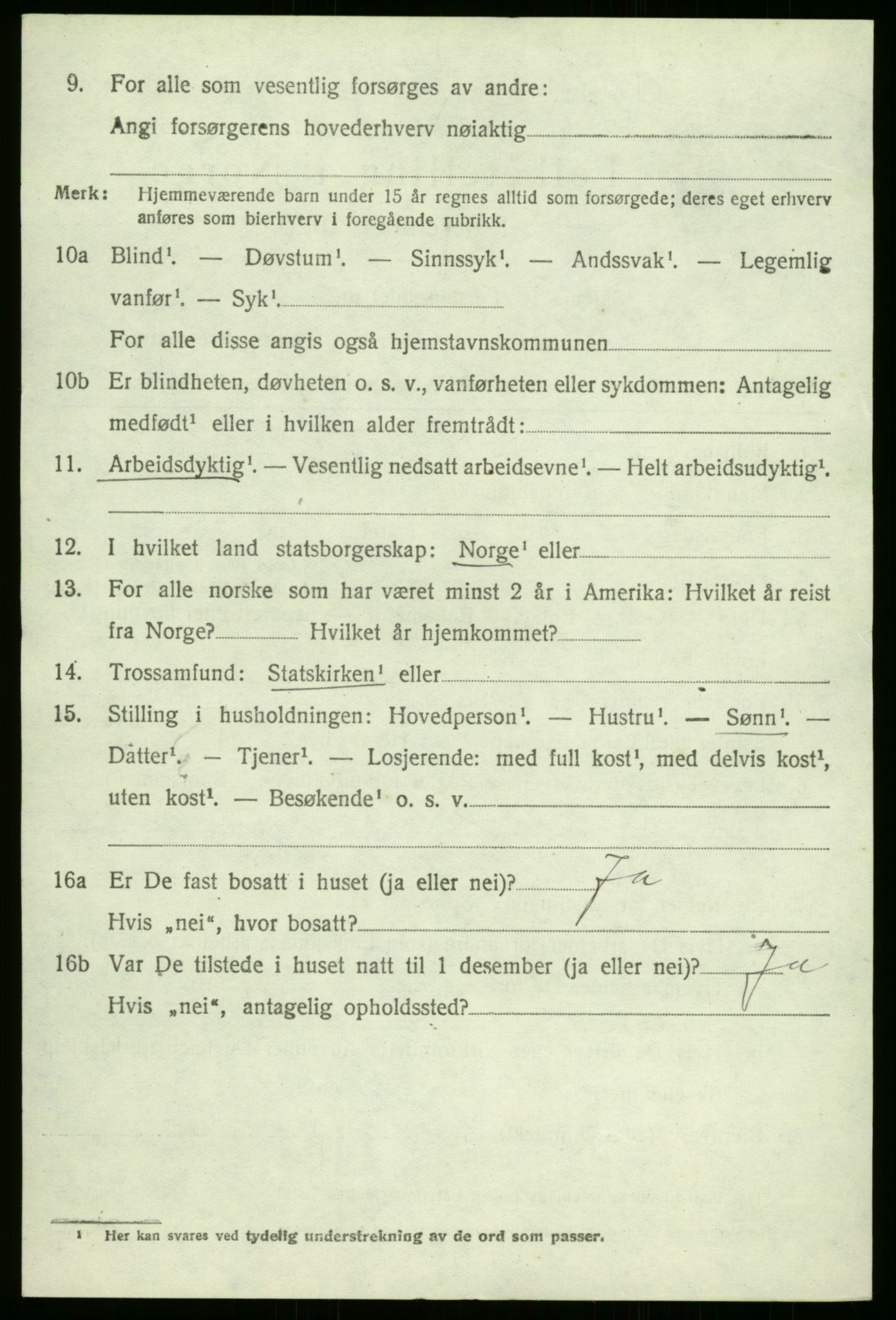 SAB, 1920 census for Solund, 1920, p. 1545