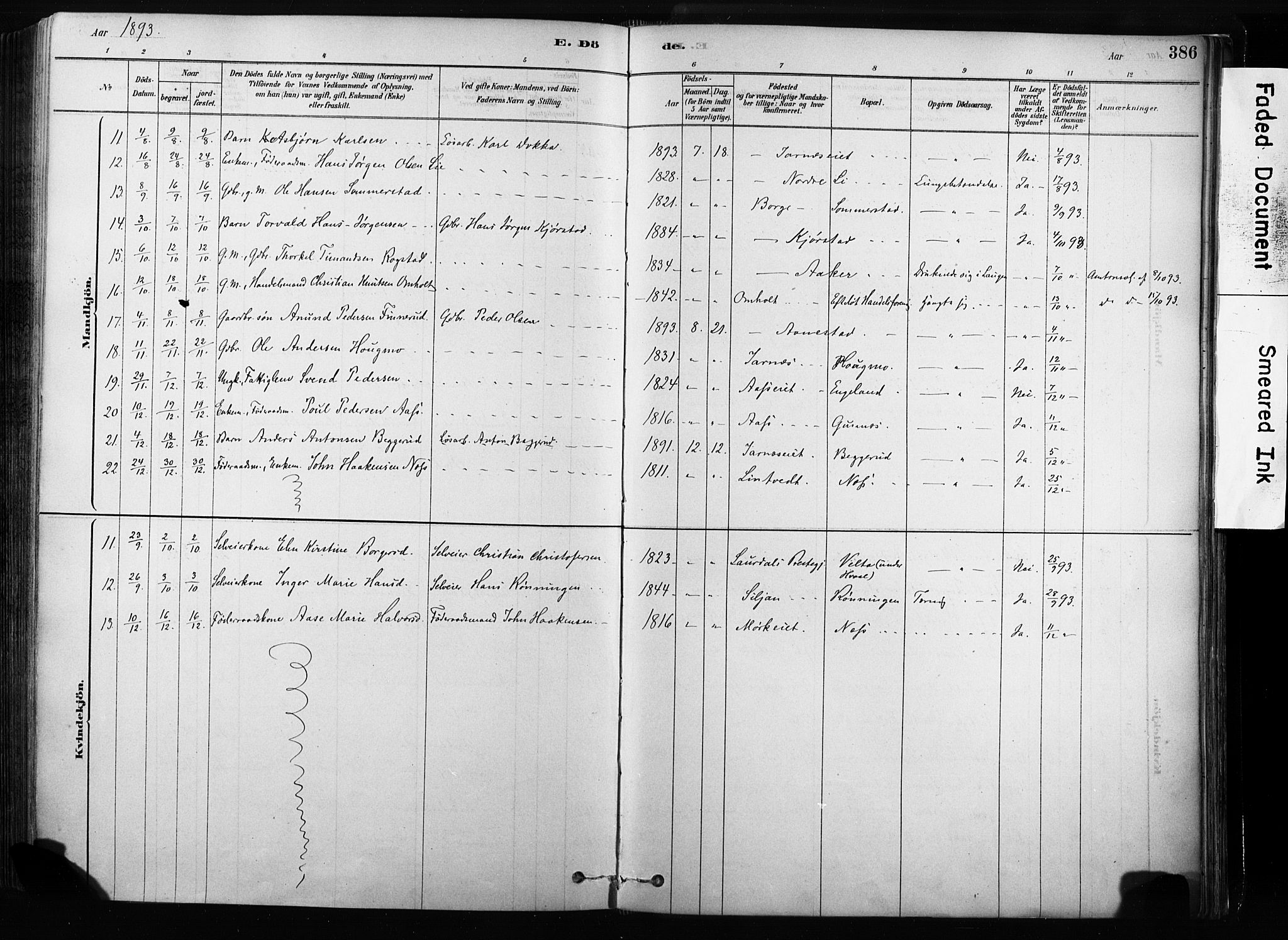 Sandsvær kirkebøker, AV/SAKO-A-244/F/Fb/L0001: Parish register (official) no. II 1, 1878-1906, p. 386