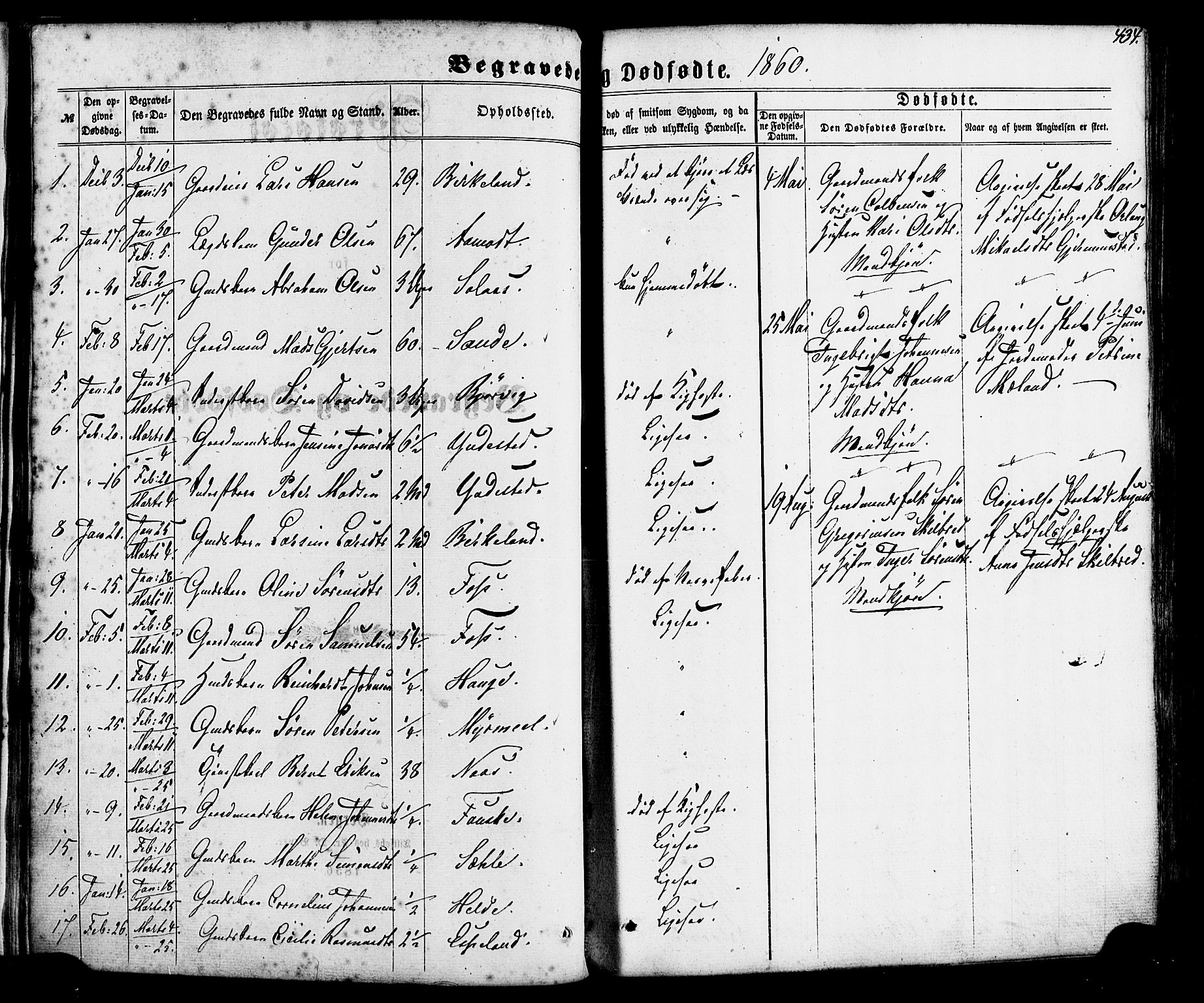 Gaular sokneprestembete, SAB/A-80001/H/Haa: Parish register (official) no. A 5, 1860-1881, p. 434