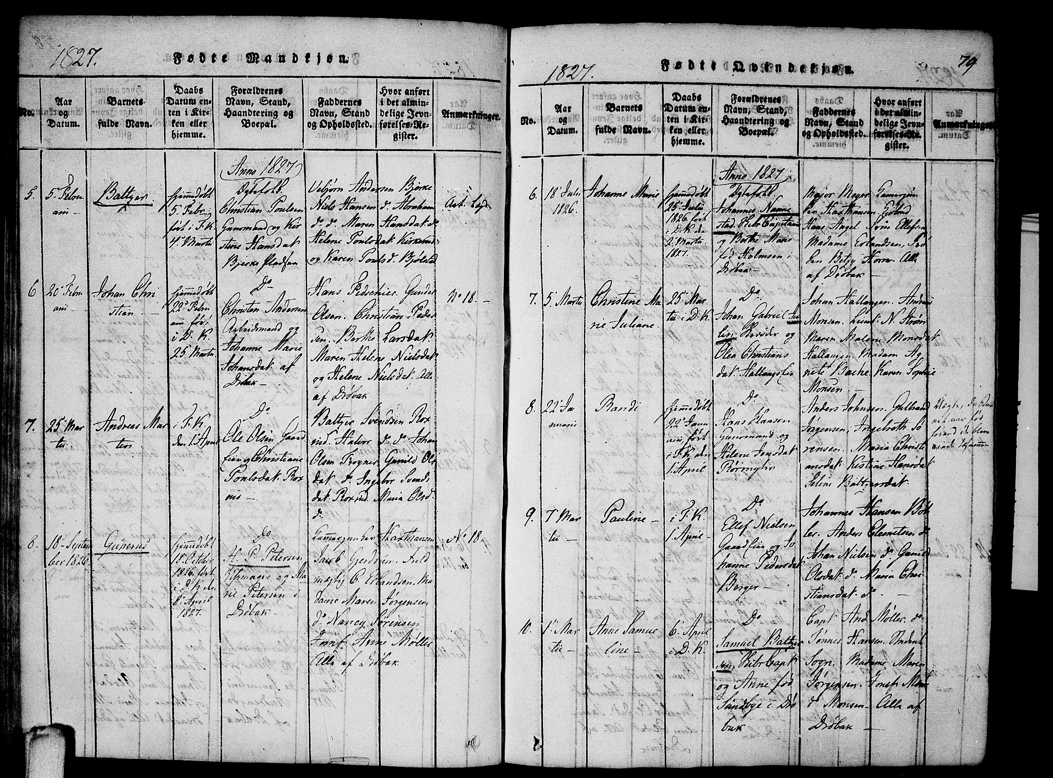 Drøbak prestekontor Kirkebøker, SAO/A-10142a/F/Fa/L0001: Parish register (official) no. I 1, 1816-1842, p. 79