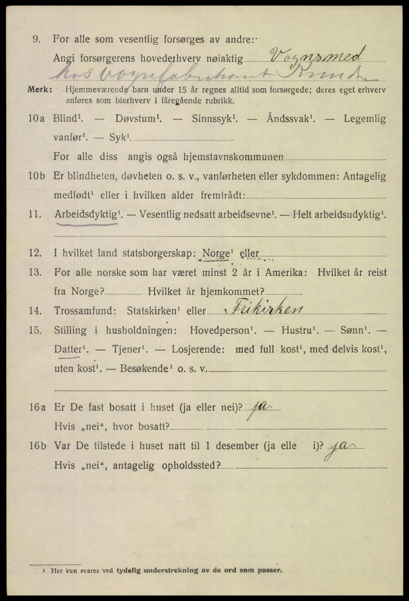 SAK, 1920 census for Arendal, 1920, p. 19047