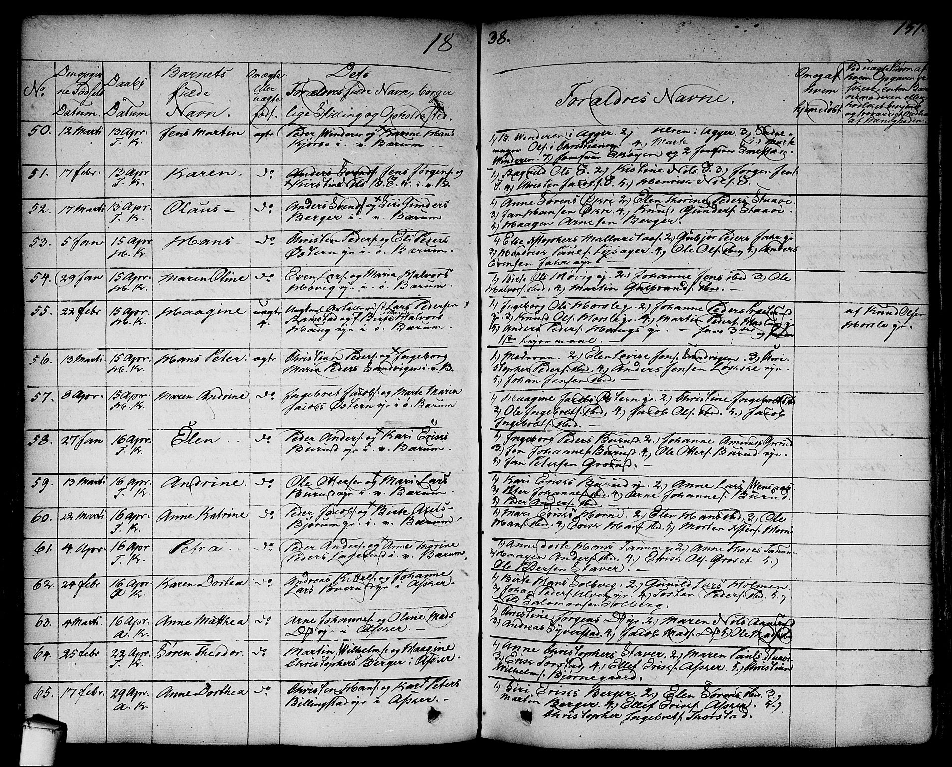 Asker prestekontor Kirkebøker, AV/SAO-A-10256a/F/Fa/L0007: Parish register (official) no. I 7, 1825-1864, p. 157