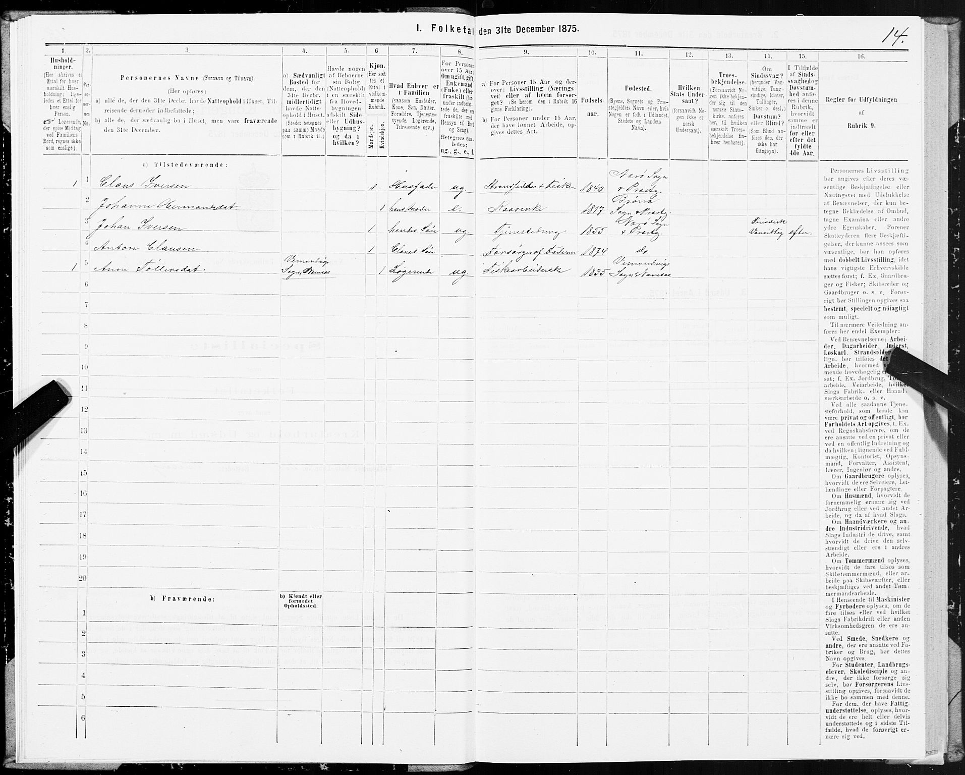 SAT, 1875 census for 1751P Nærøy, 1875, p. 1014