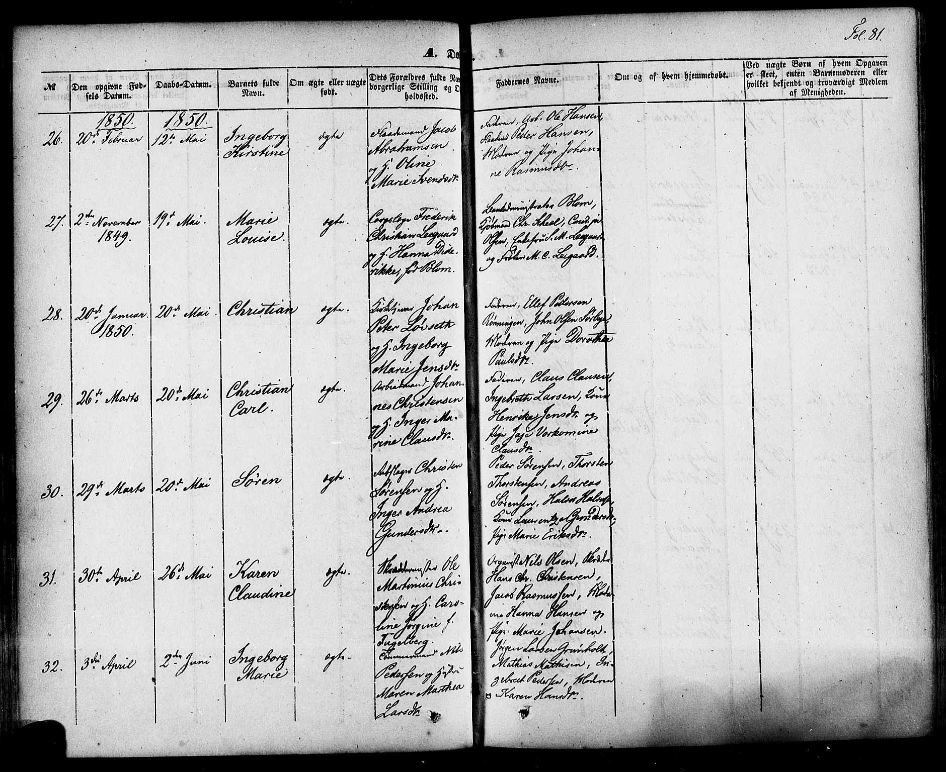 Skien kirkebøker, SAKO/A-302/F/Fa/L0006a: Parish register (official) no. 6A, 1843-1856, p. 81