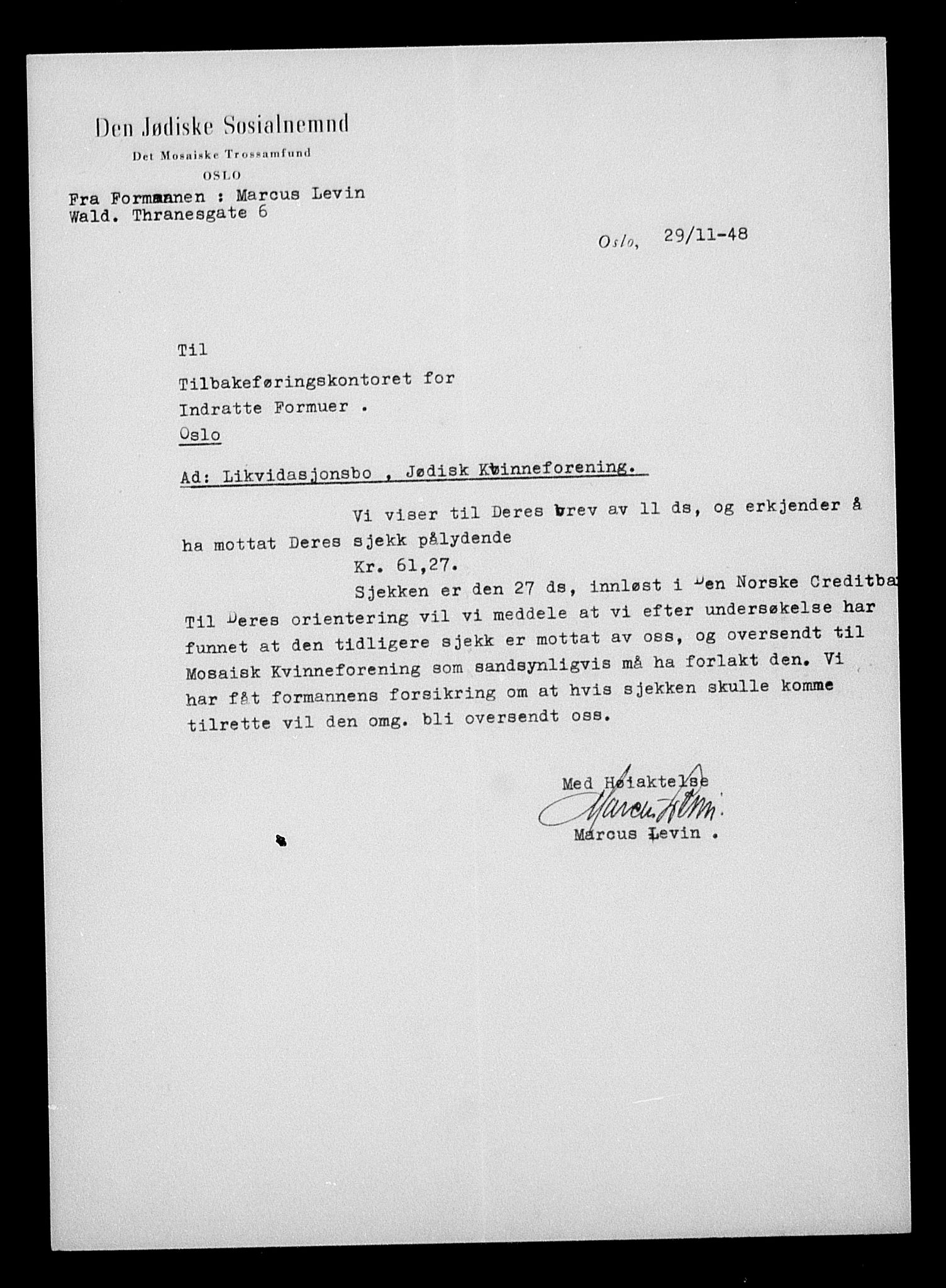 Justisdepartementet, Tilbakeføringskontoret for inndratte formuer, AV/RA-S-1564/H/Hc/Hcc/L0948: --, 1945-1947, p. 383