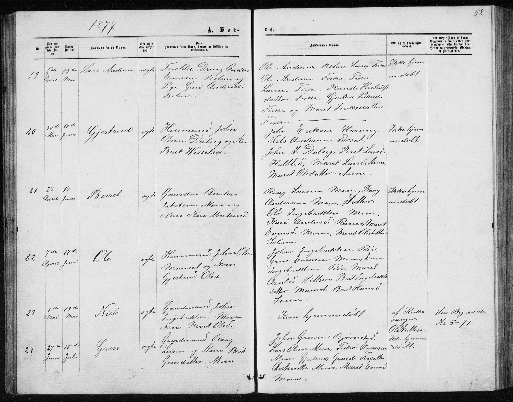 Ministerialprotokoller, klokkerbøker og fødselsregistre - Møre og Romsdal, AV/SAT-A-1454/597/L1064: Parish register (copy) no. 597C01, 1866-1898, p. 58