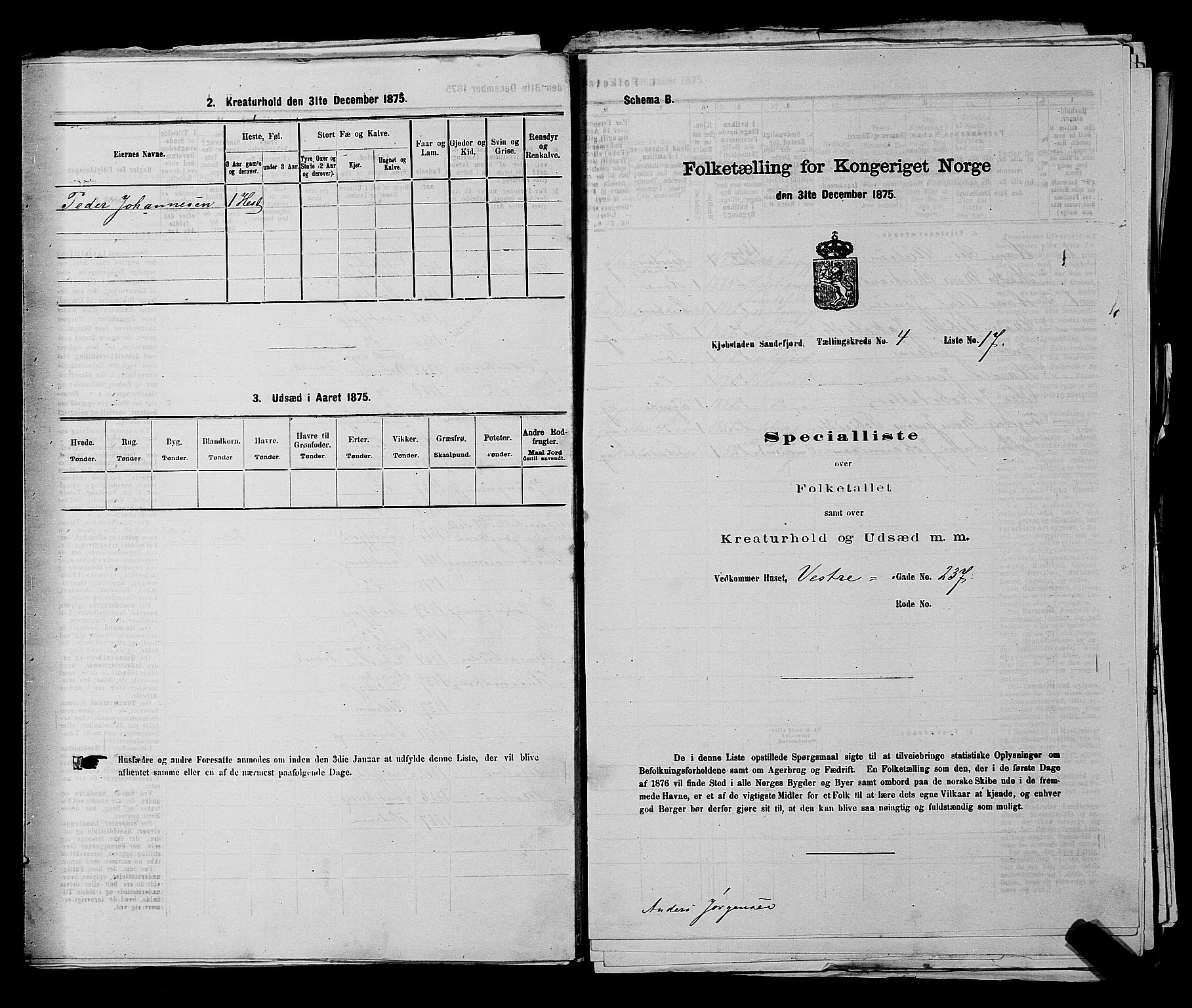 SAKO, 1875 census for 0706B Sandeherred/Sandefjord, 1875, p. 544