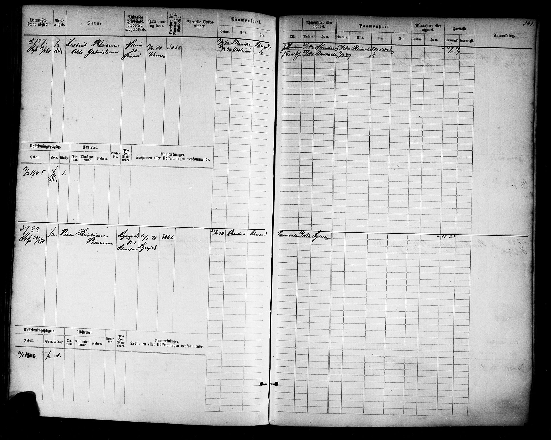 Farsund mønstringskrets, SAK/2031-0017/F/Fb/L0019: Hovedrulle nr 3067-3832, Z-11, 1882-1922, p. 370