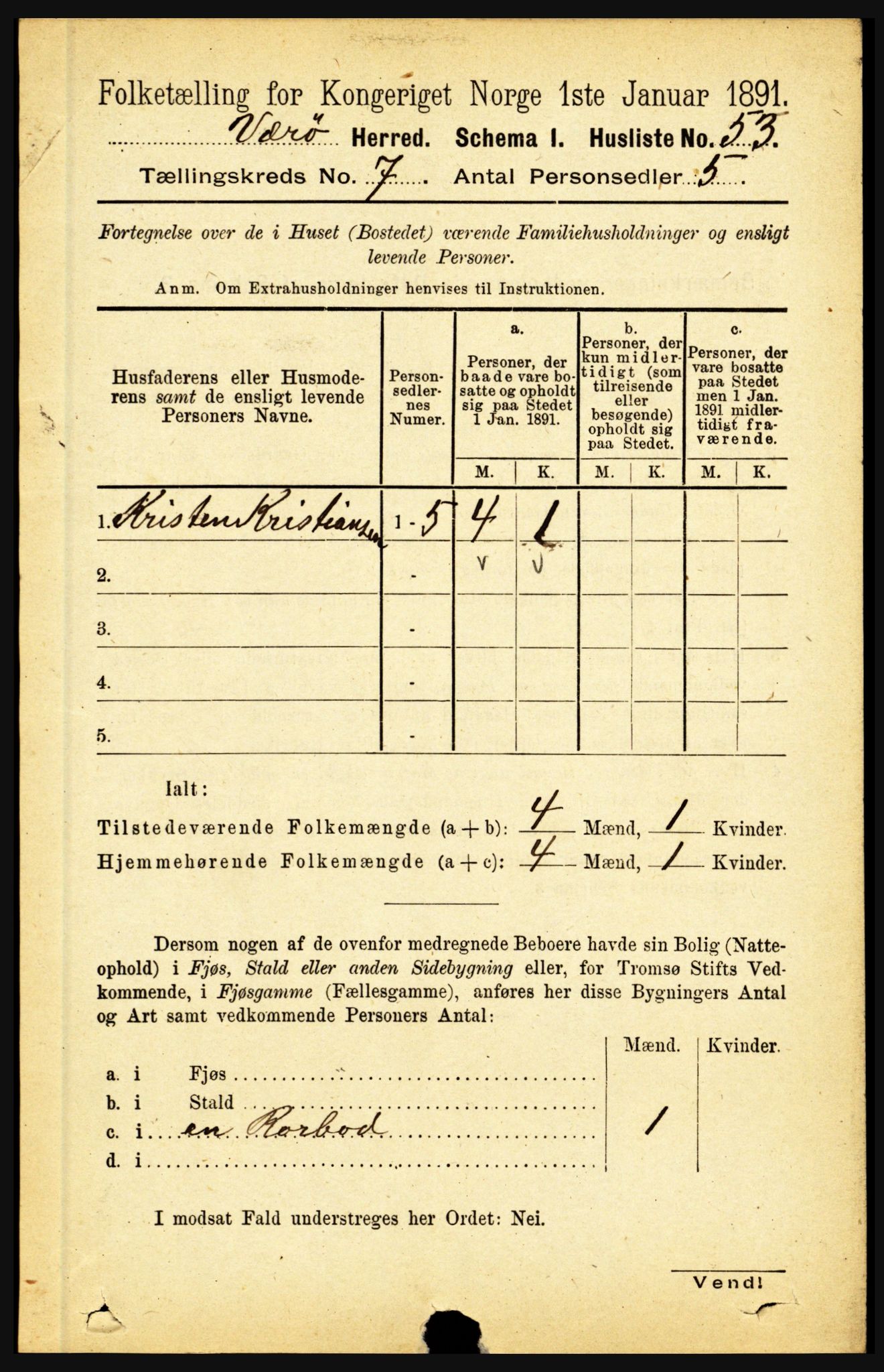 RA, 1891 census for 1857 Værøy, 1891, p. 755