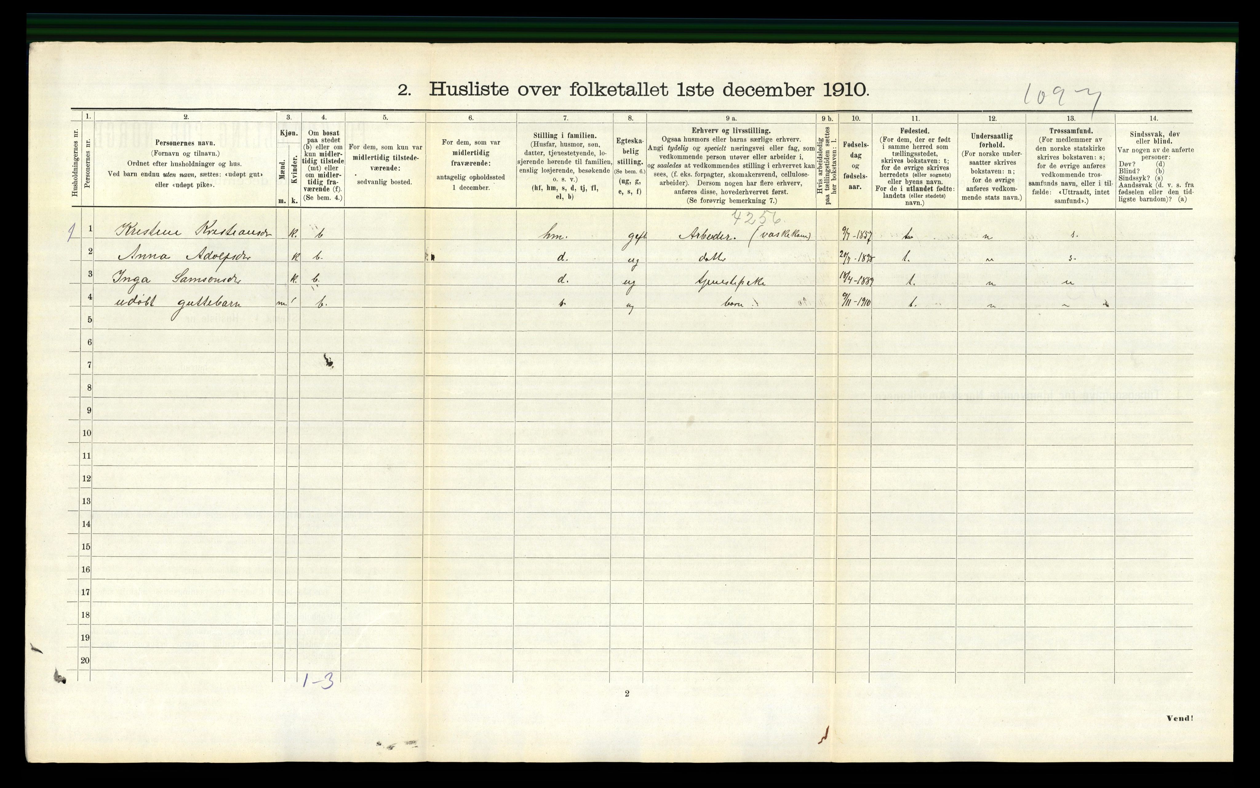 RA, 1910 census for Kolvereid, 1910, p. 369