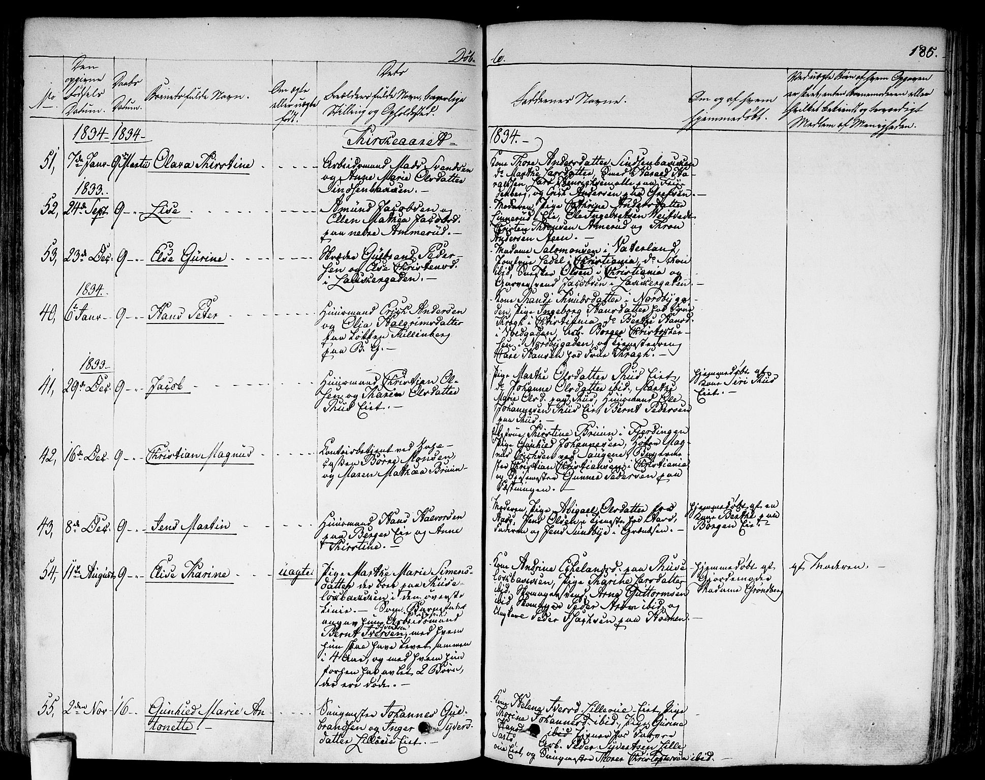 Aker prestekontor kirkebøker, AV/SAO-A-10861/F/L0013: Parish register (official) no. 13, 1828-1837, p. 185