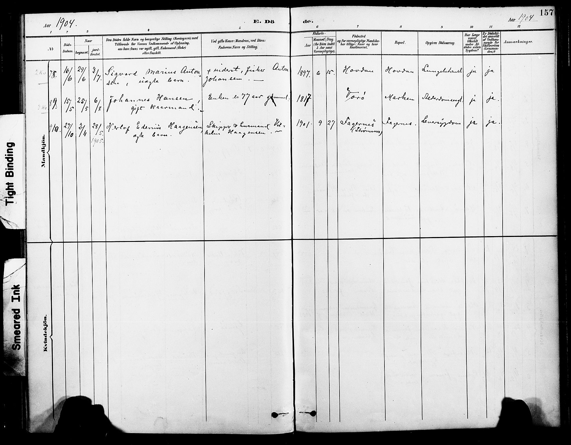 Ministerialprotokoller, klokkerbøker og fødselsregistre - Nordland, SAT/A-1459/885/L1205: Parish register (official) no. 885A06, 1892-1905, p. 157