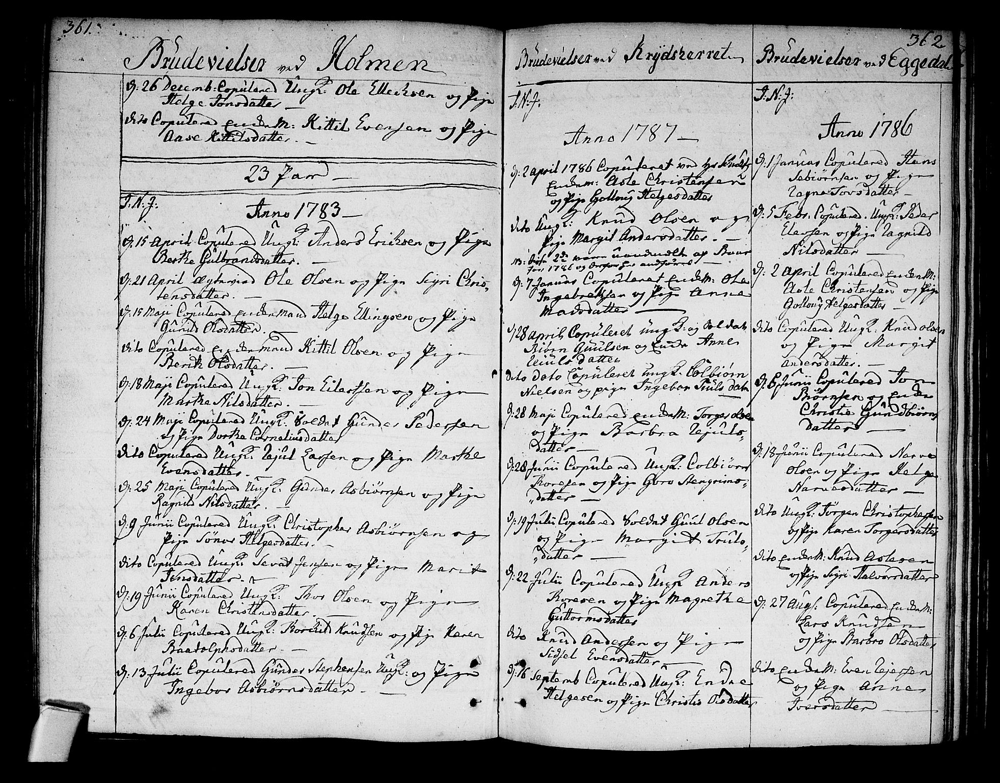 Sigdal kirkebøker, AV/SAKO-A-245/F/Fa/L0002: Parish register (official) no. I 2, 1778-1792, p. 361-362