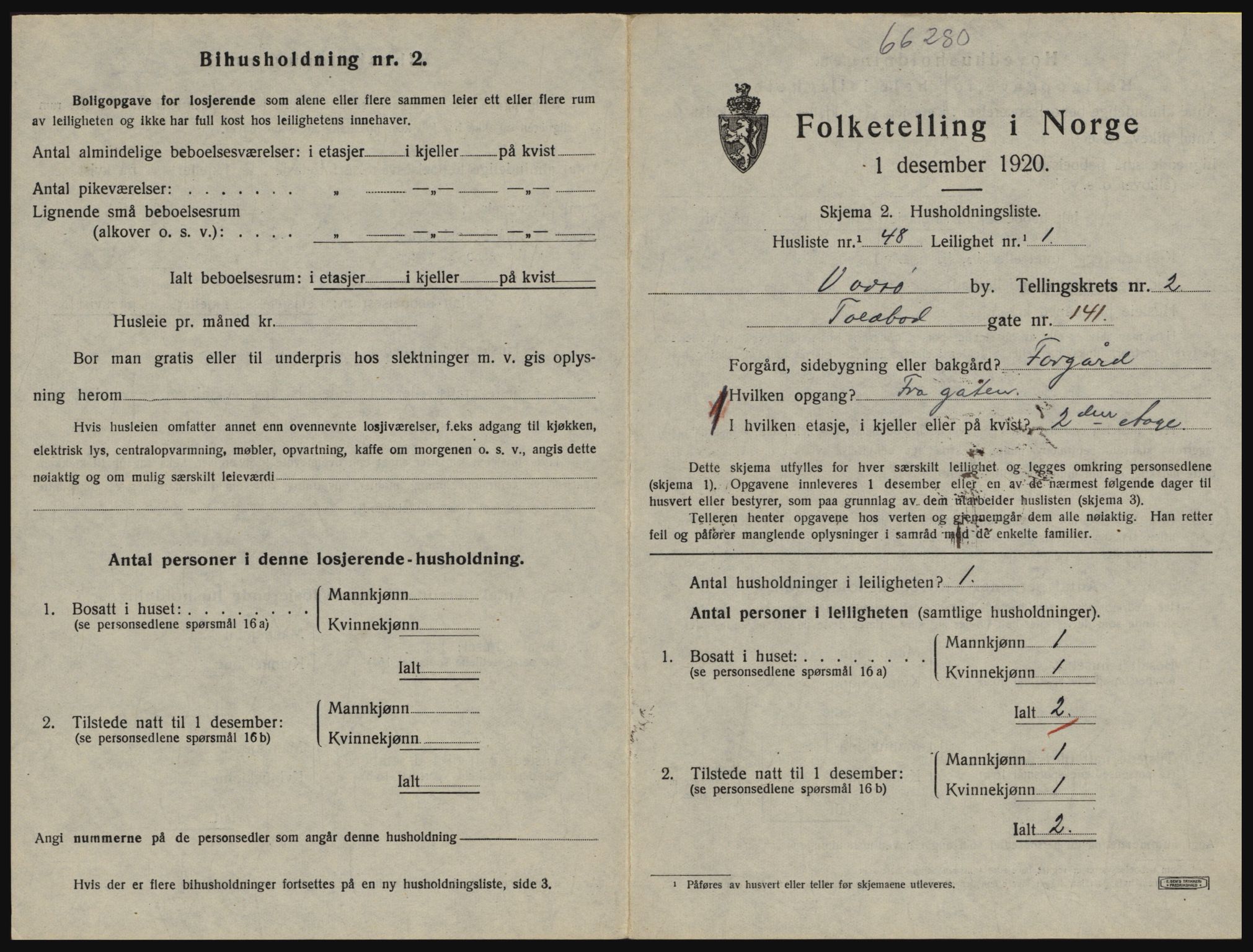 SATØ, 1920 census for Vadsø, 1920, p. 1110