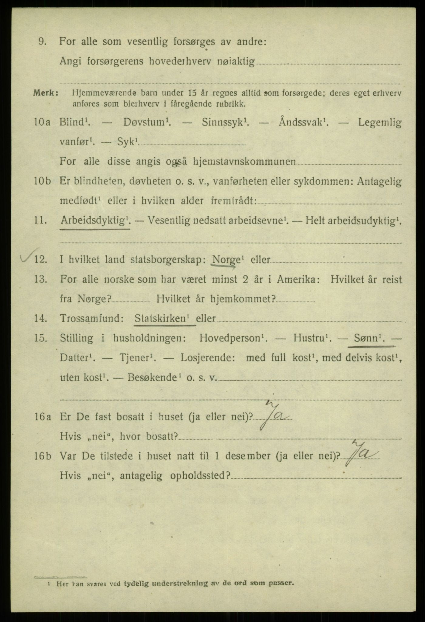 SAB, 1920 census for Bergen, 1920, p. 70934