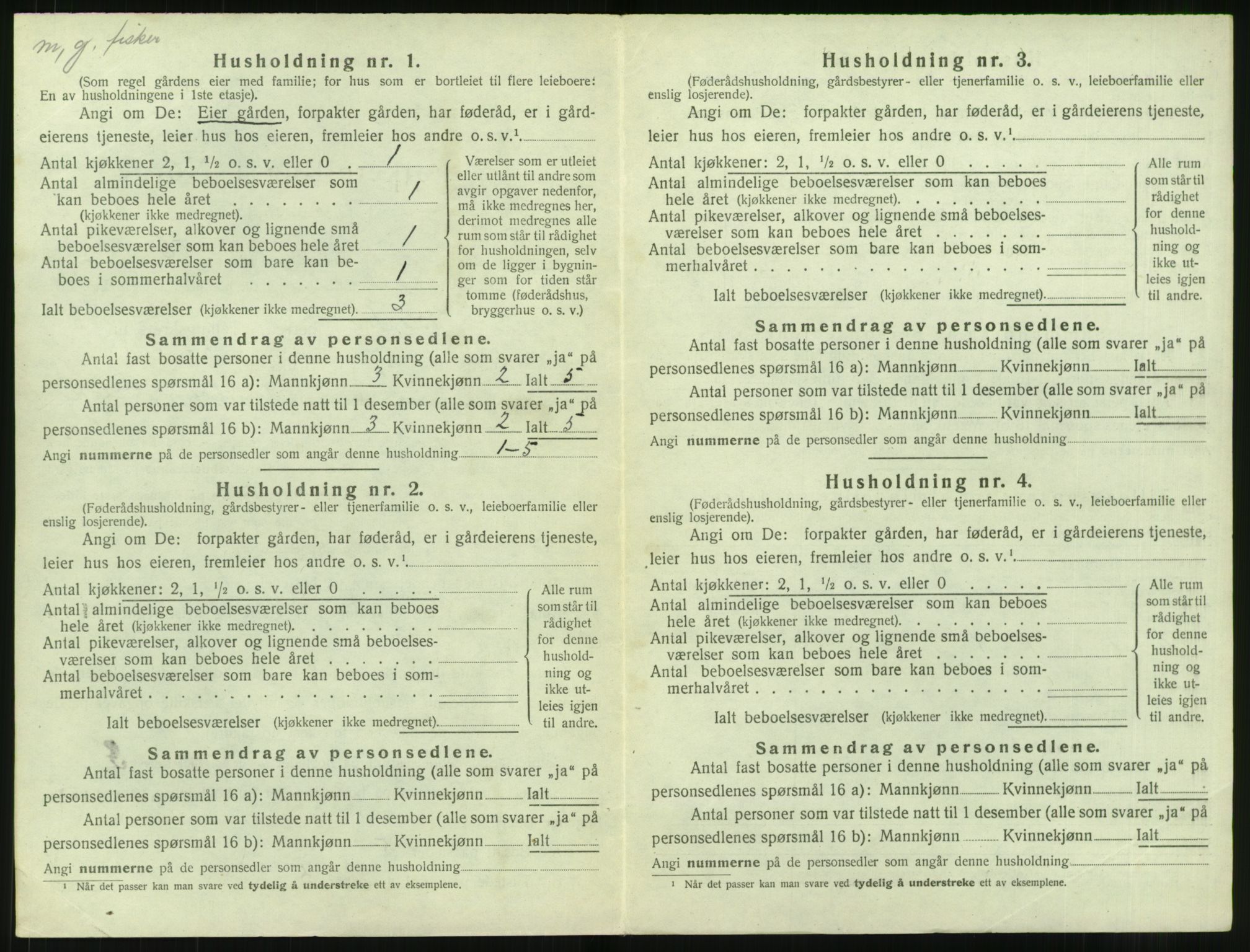 SAT, 1920 census for Giske, 1920, p. 279