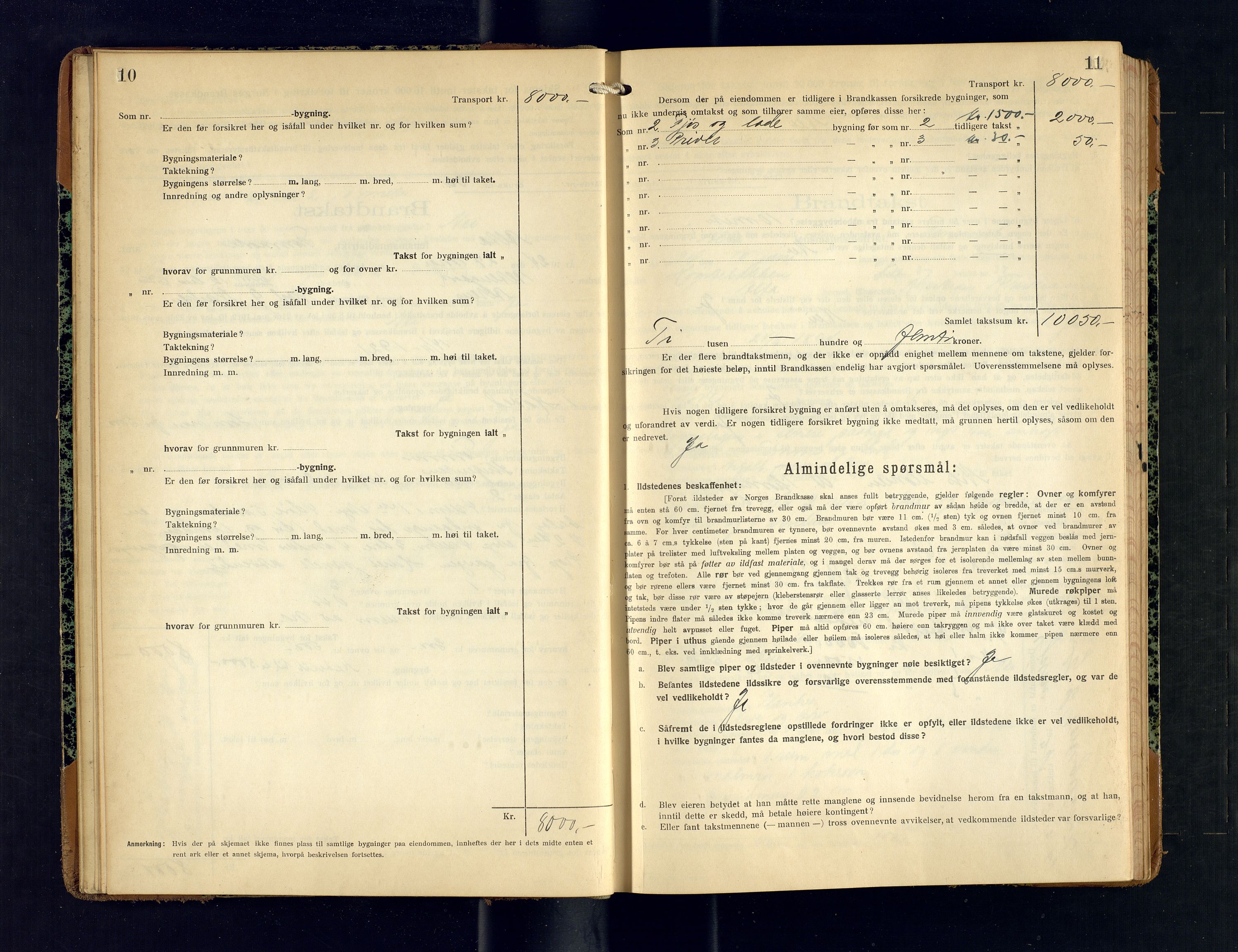 Alta lensmannskontor, AV/SATØ-S-1165/O/Ob/L0175: Branntakstprotokoll, 1924-1928, p. 10-11