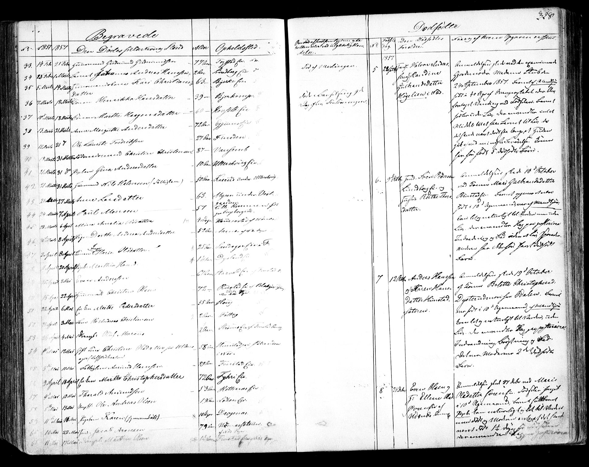 Nes prestekontor Kirkebøker, AV/SAO-A-10410/F/Fa/L0007: Parish register (official) no. I 7, 1846-1858, p. 328