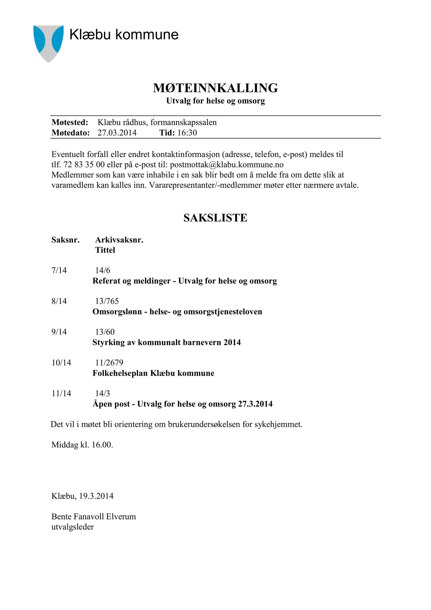 Klæbu Kommune, TRKO/KK/05-UOm/L005: Utvalg for omsorg - Møtedokumenter, 2014, p. 67