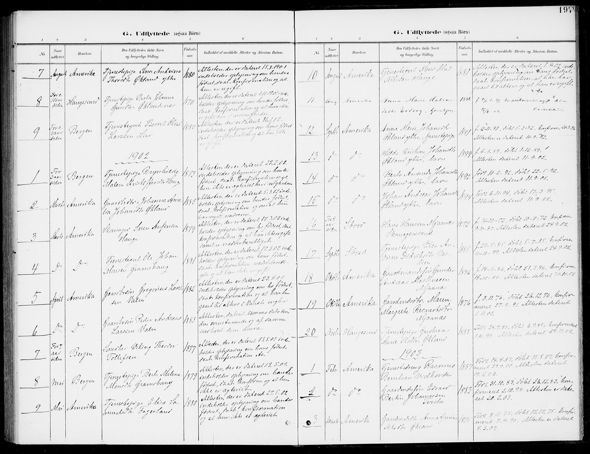 Sveio Sokneprestembete, SAB/A-78501/H/Haa: Parish register (official) no. C 3, 1899-1916, p. 197