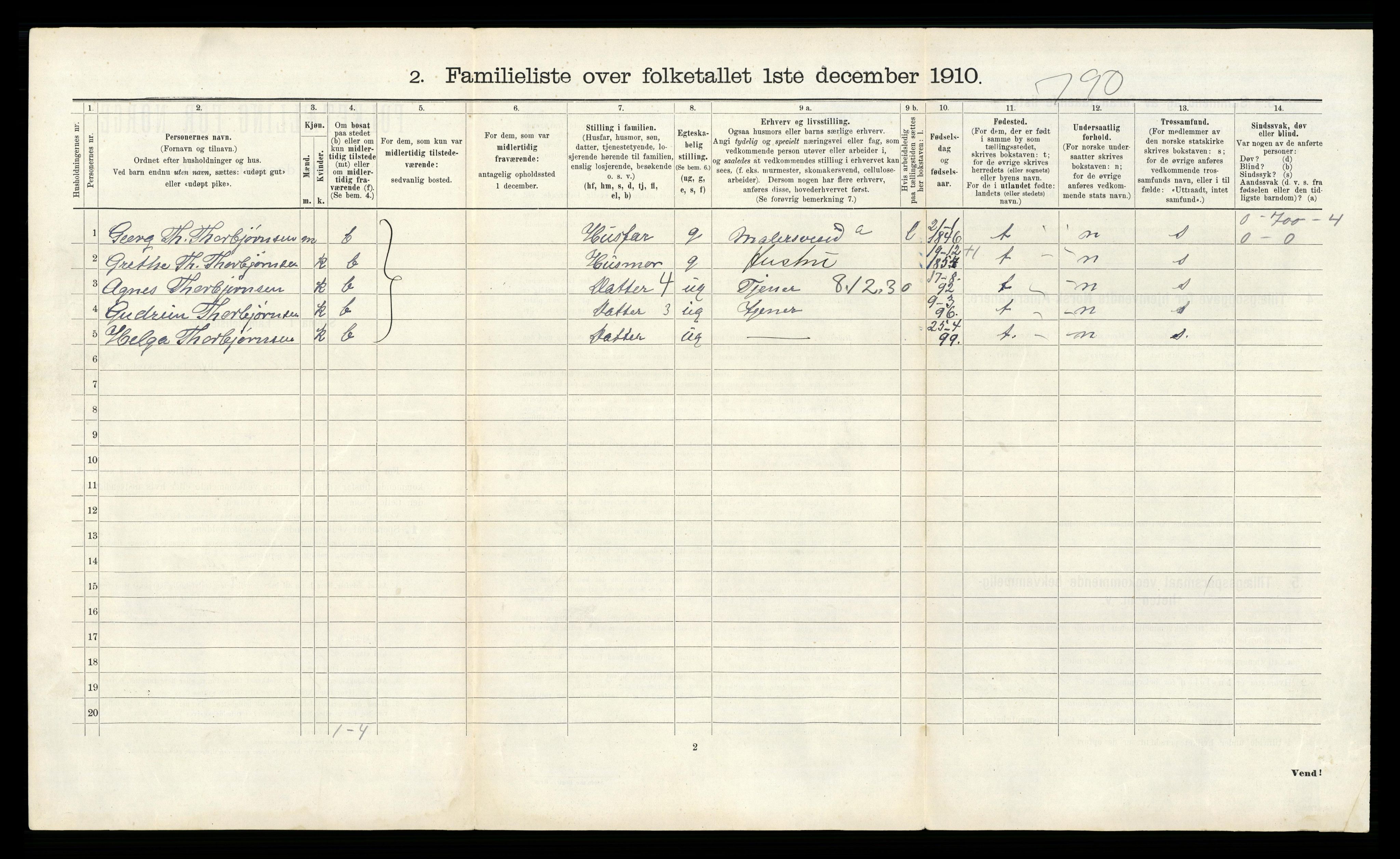 RA, 1910 census for Kristiansand, 1910, p. 777