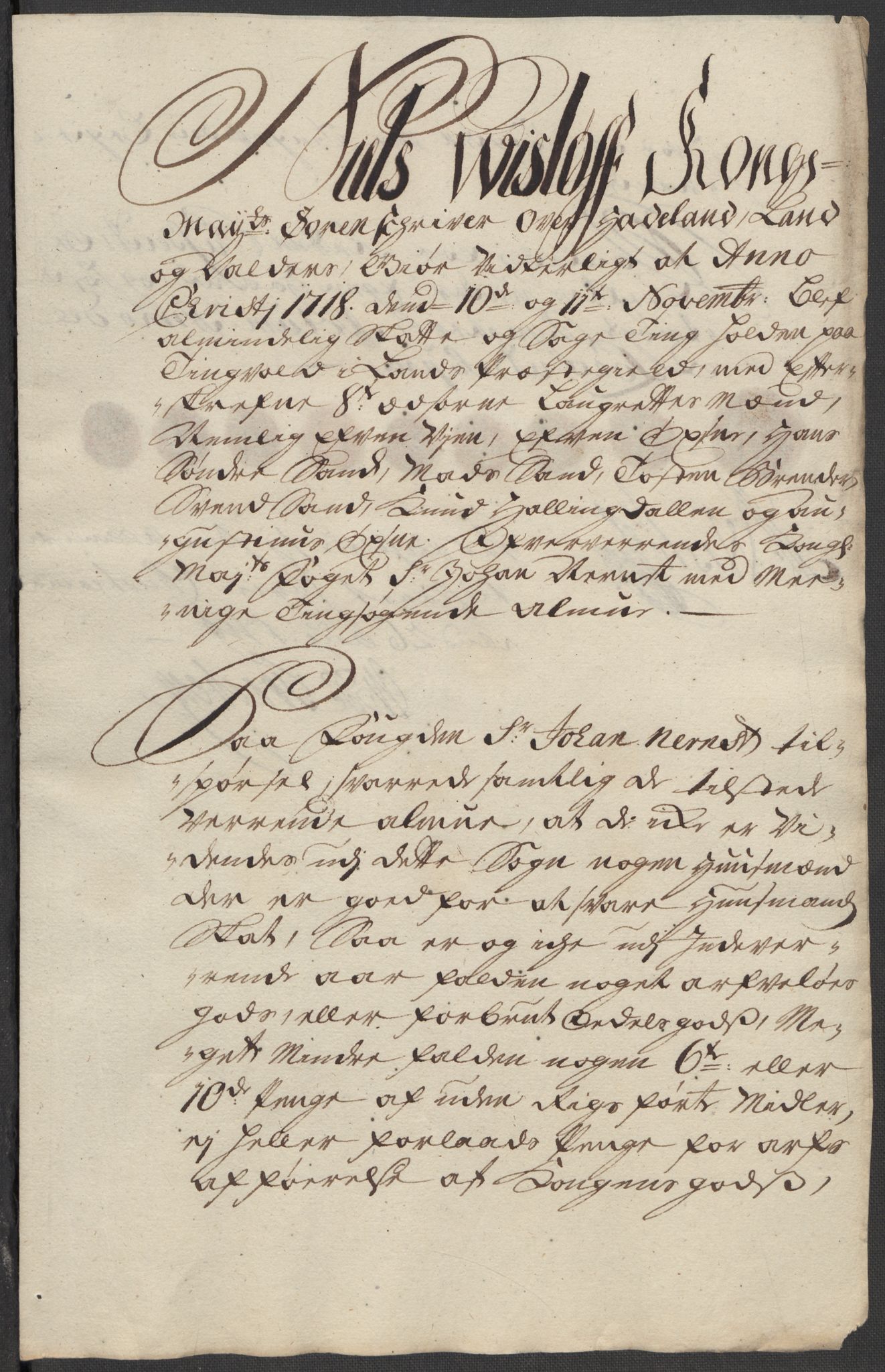 Rentekammeret inntil 1814, Reviderte regnskaper, Fogderegnskap, AV/RA-EA-4092/R18/L1320: Fogderegnskap Hadeland, Toten og Valdres, 1718, p. 18