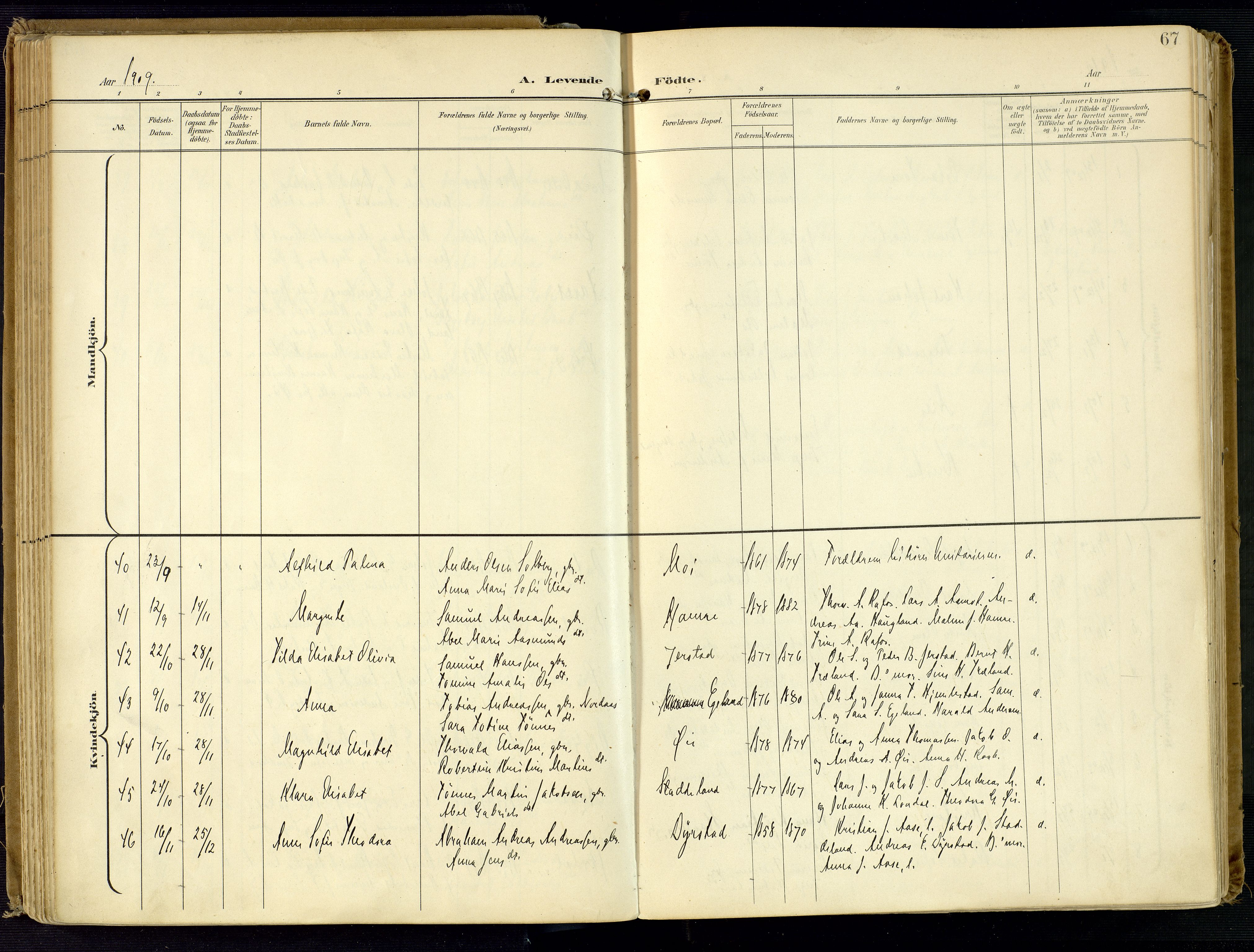 Kvinesdal sokneprestkontor, AV/SAK-1111-0026/F/Fa/Fab/L0009: Parish register (official) no. A 9, 1898-1915, p. 67