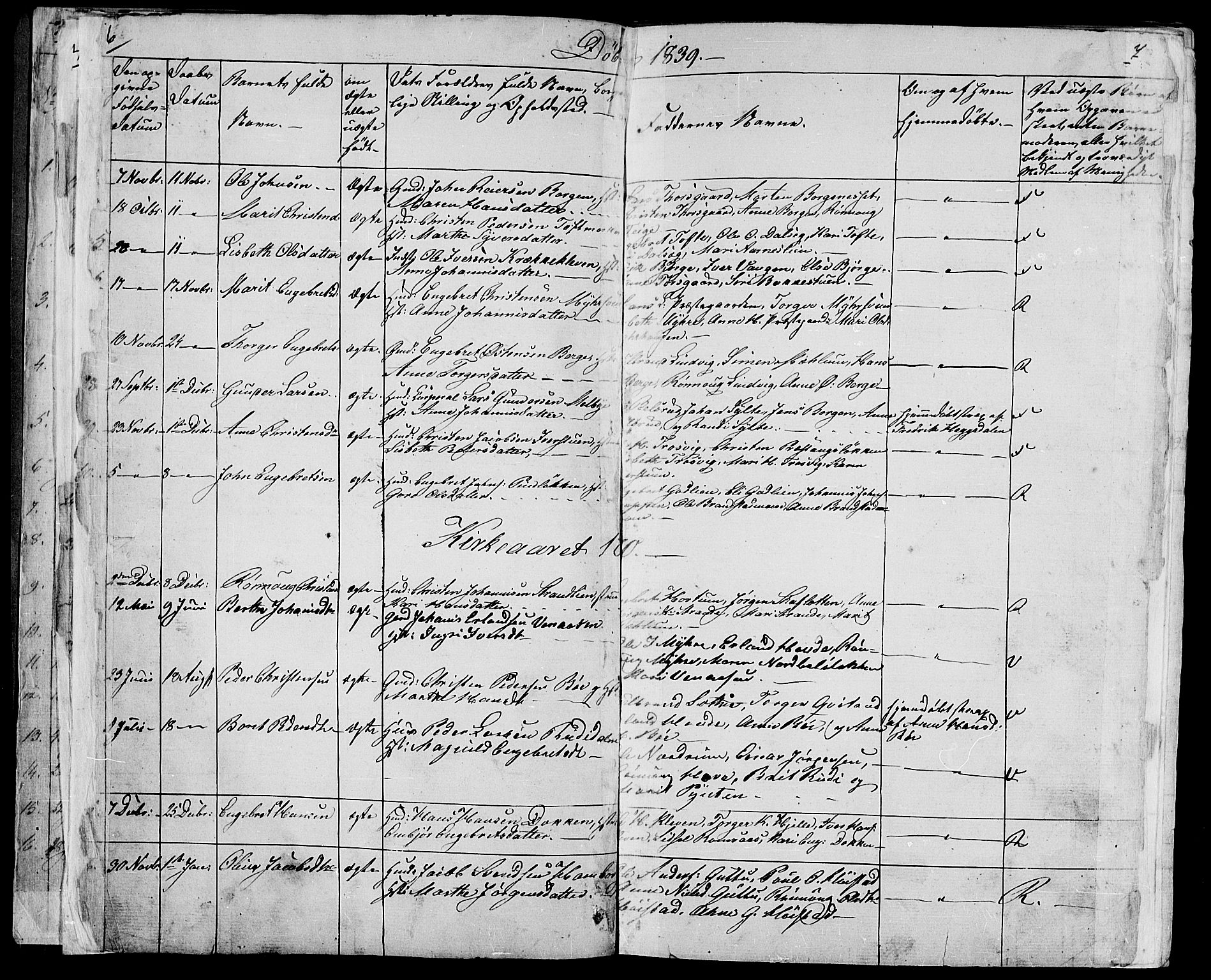 Ringebu prestekontor, SAH/PREST-082/H/Ha/Hab/L0002: Parish register (copy) no. 2, 1839-1853, p. 6-7