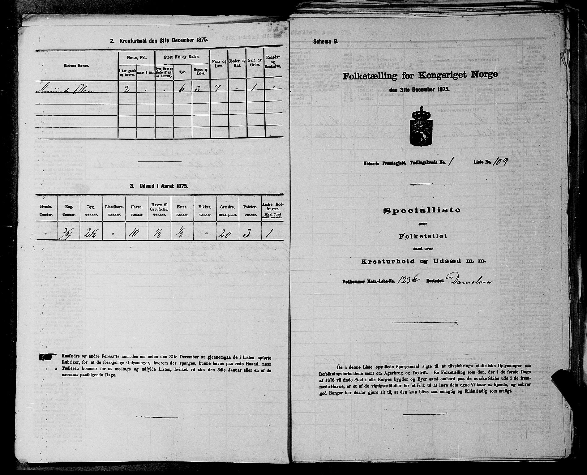 RA, 1875 census for 0221P Høland, 1875, p. 57