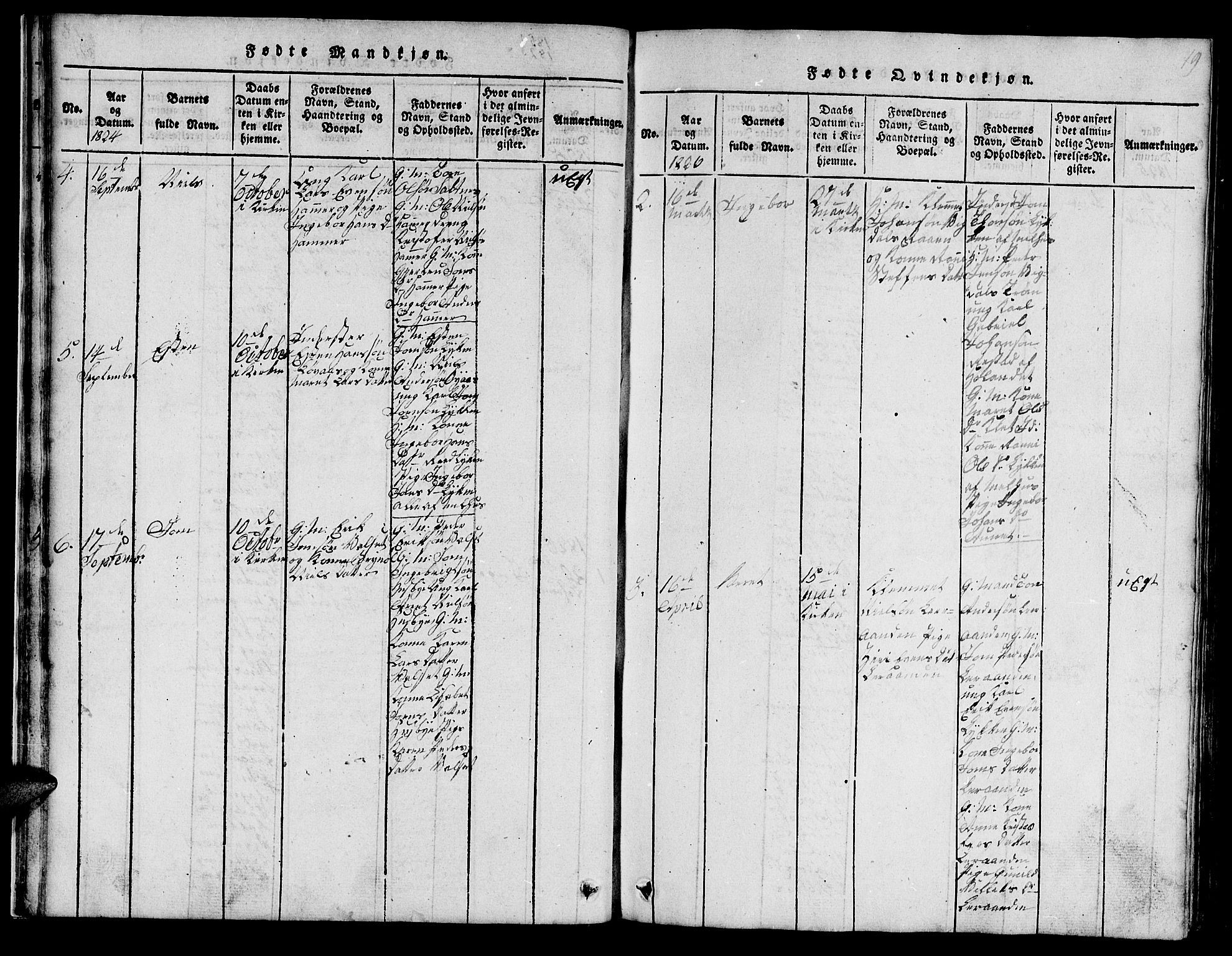 Ministerialprotokoller, klokkerbøker og fødselsregistre - Sør-Trøndelag, SAT/A-1456/666/L0788: Parish register (copy) no. 666C01, 1816-1847, p. 19