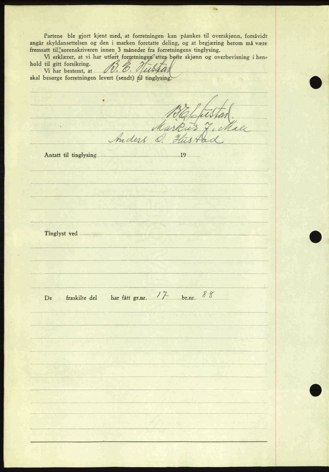 Romsdal sorenskriveri, AV/SAT-A-4149/1/2/2C: Mortgage book no. A14, 1943-1943, Diary no: : 851/1943