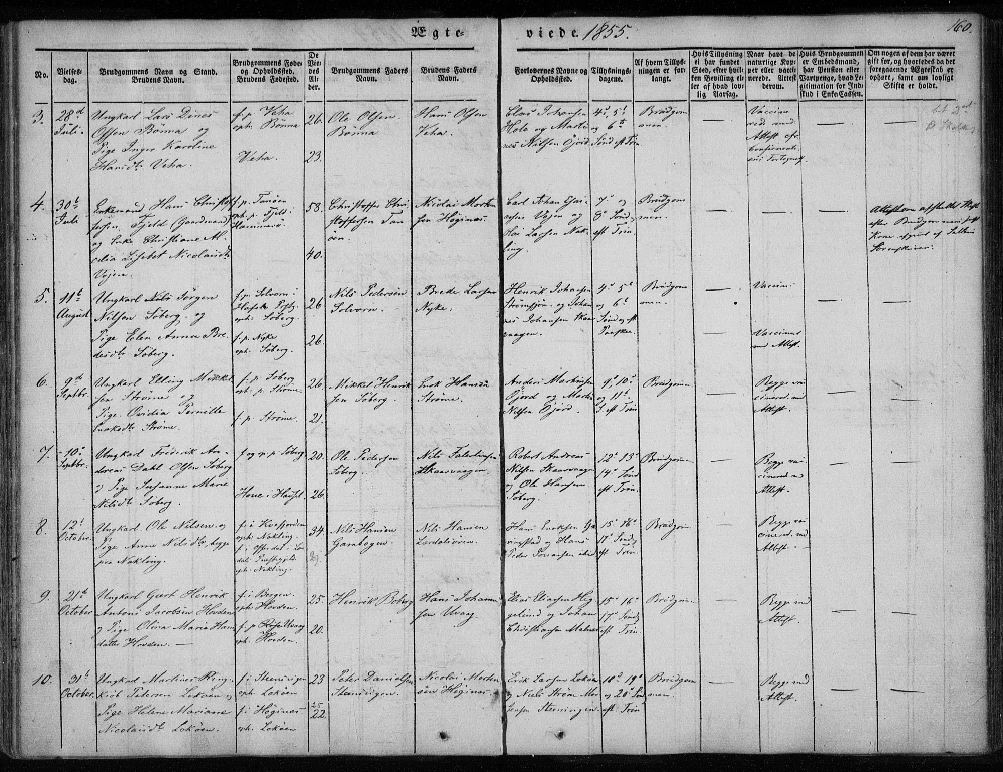 Ministerialprotokoller, klokkerbøker og fødselsregistre - Nordland, AV/SAT-A-1459/891/L1299: Parish register (official) no. 891A04, 1841-1856, p. 160