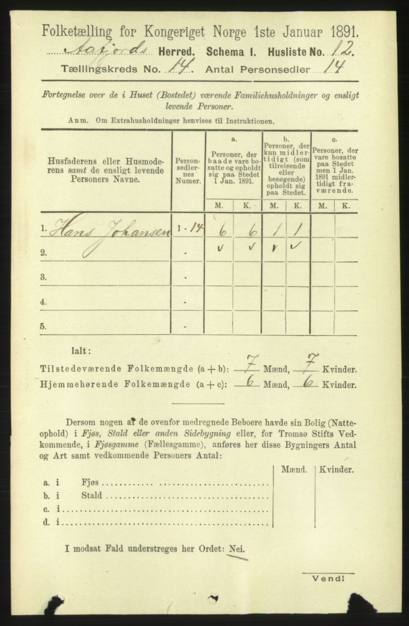 RA, 1891 census for 1630 Åfjord, 1891, p. 4611