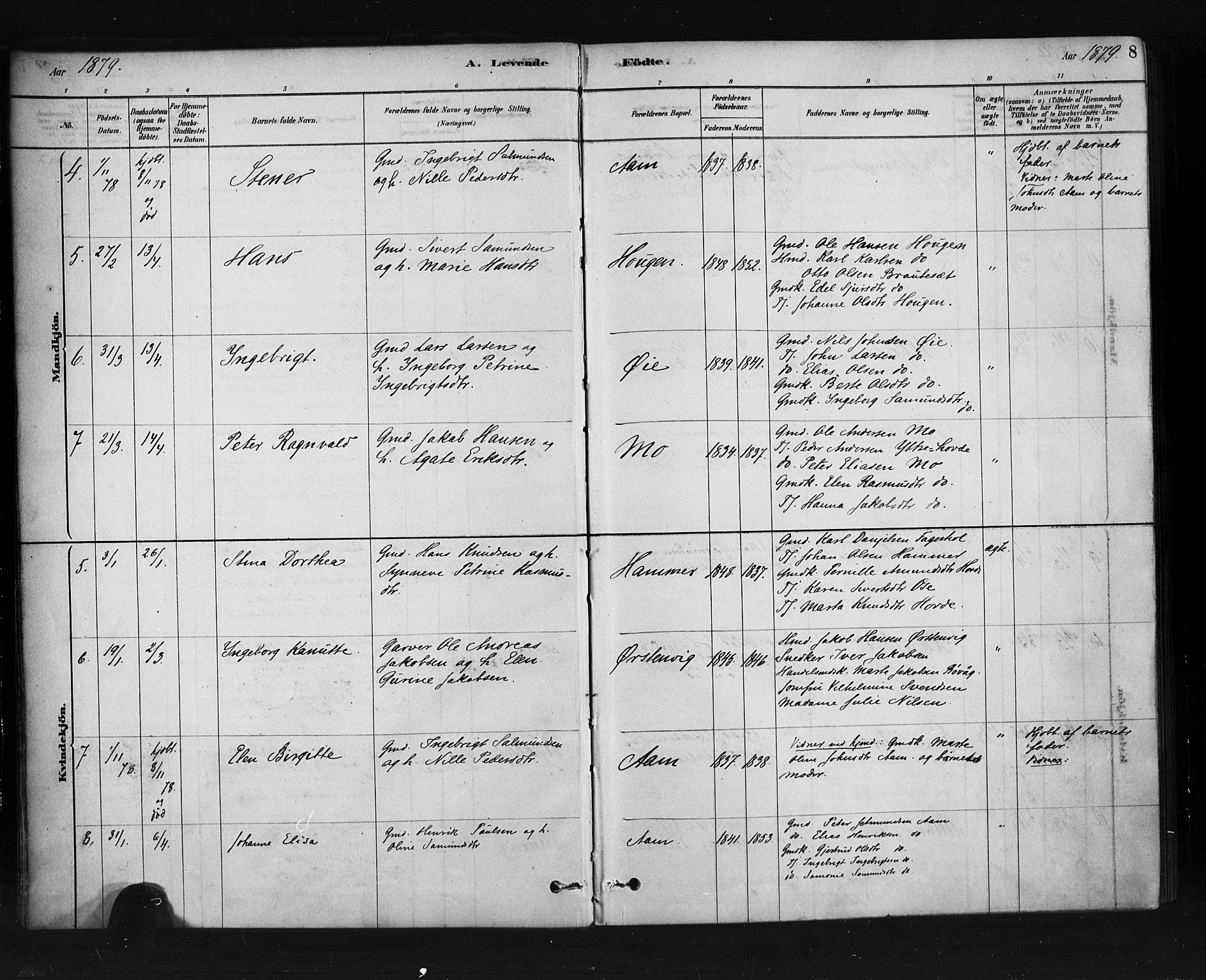 Ministerialprotokoller, klokkerbøker og fødselsregistre - Møre og Romsdal, AV/SAT-A-1454/513/L0176: Parish register (official) no. 513A03, 1877-1889, p. 8