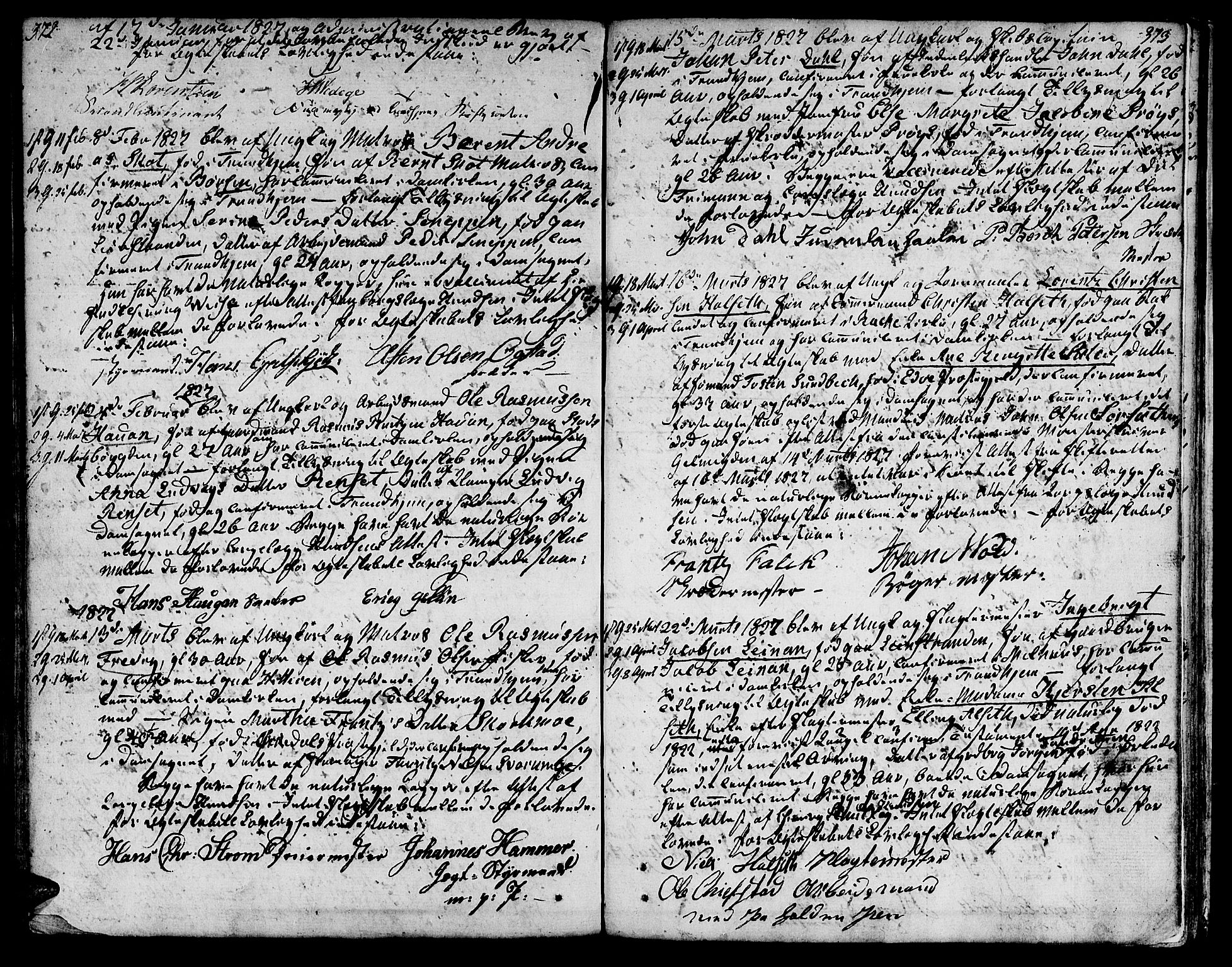 Ministerialprotokoller, klokkerbøker og fødselsregistre - Sør-Trøndelag, SAT/A-1456/601/L0042: Parish register (official) no. 601A10, 1802-1830, p. 372-373
