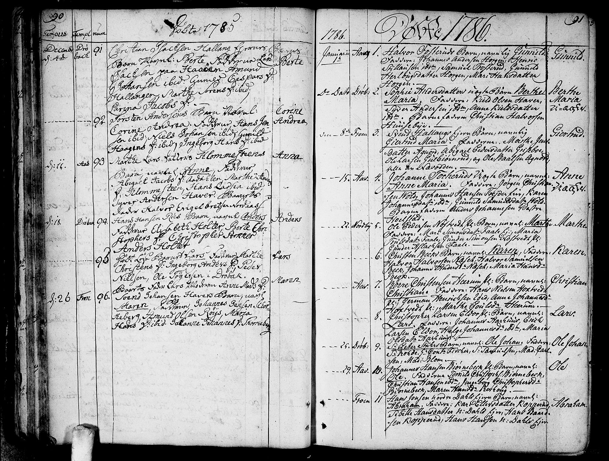 Ås prestekontor Kirkebøker, AV/SAO-A-10894/F/Fa/L0002: Parish register (official) no. I 2, 1778-1813, p. 90-91