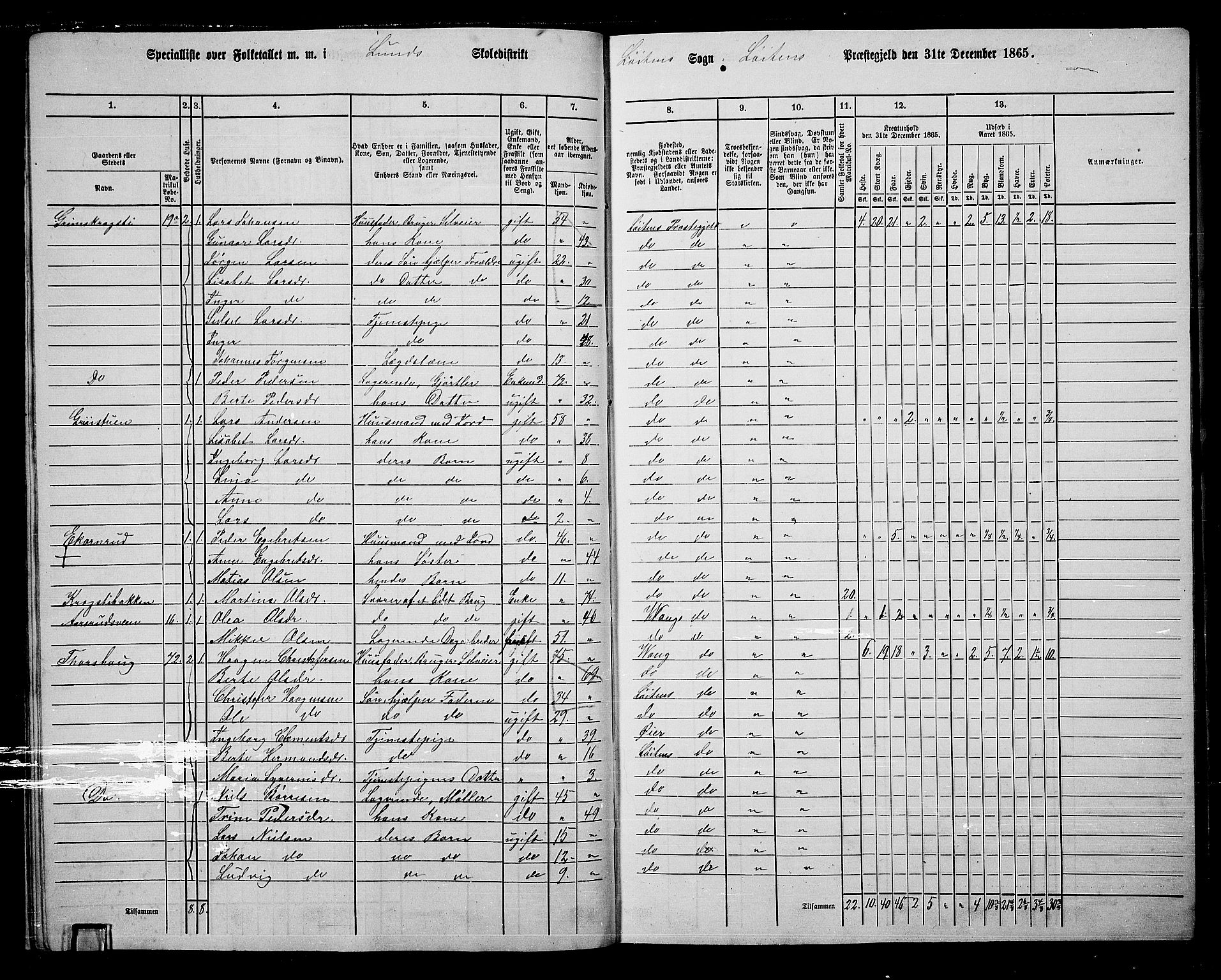 RA, 1865 census for Løten, 1865, p. 31