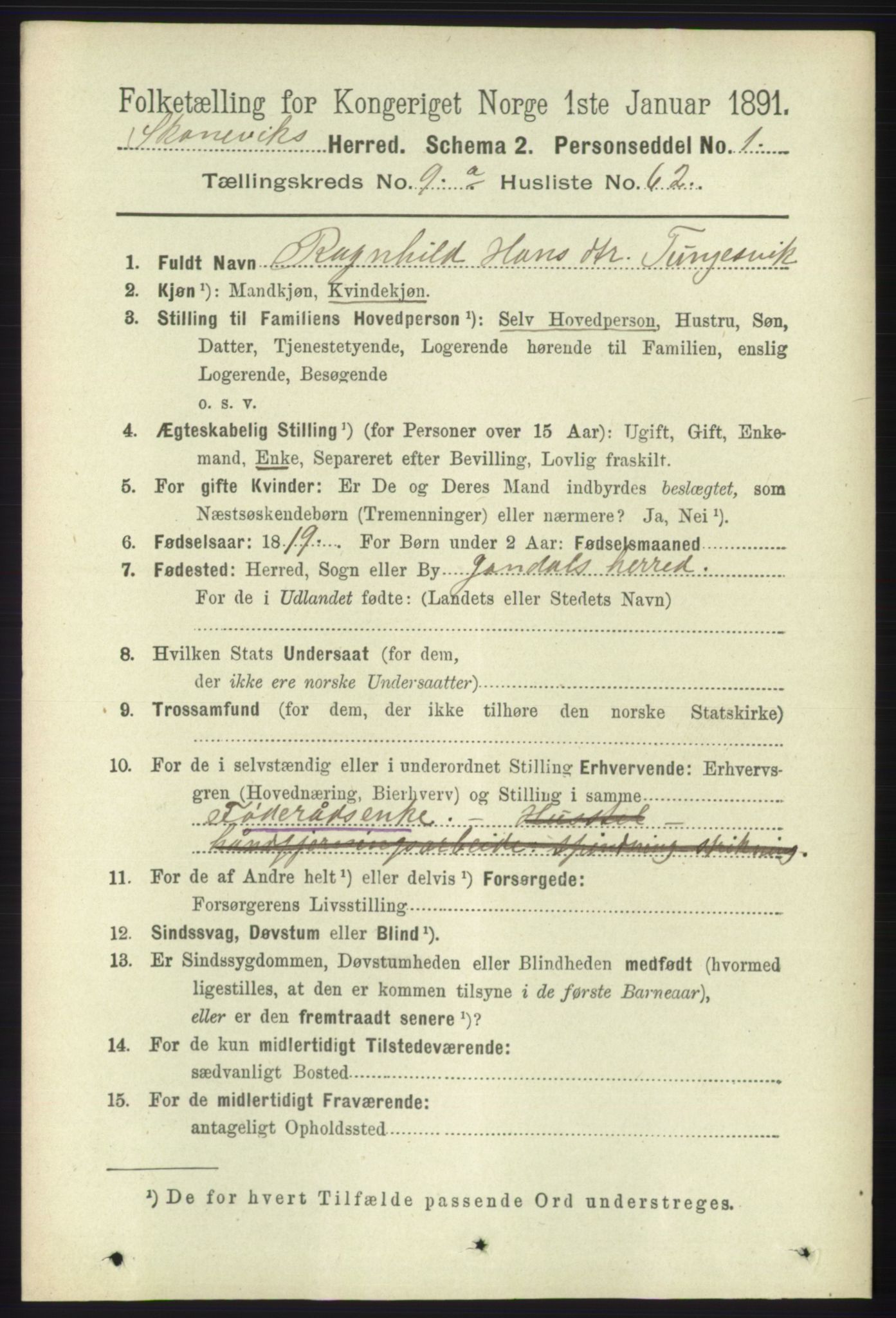 RA, 1891 census for 1212 Skånevik, 1891, p. 2857