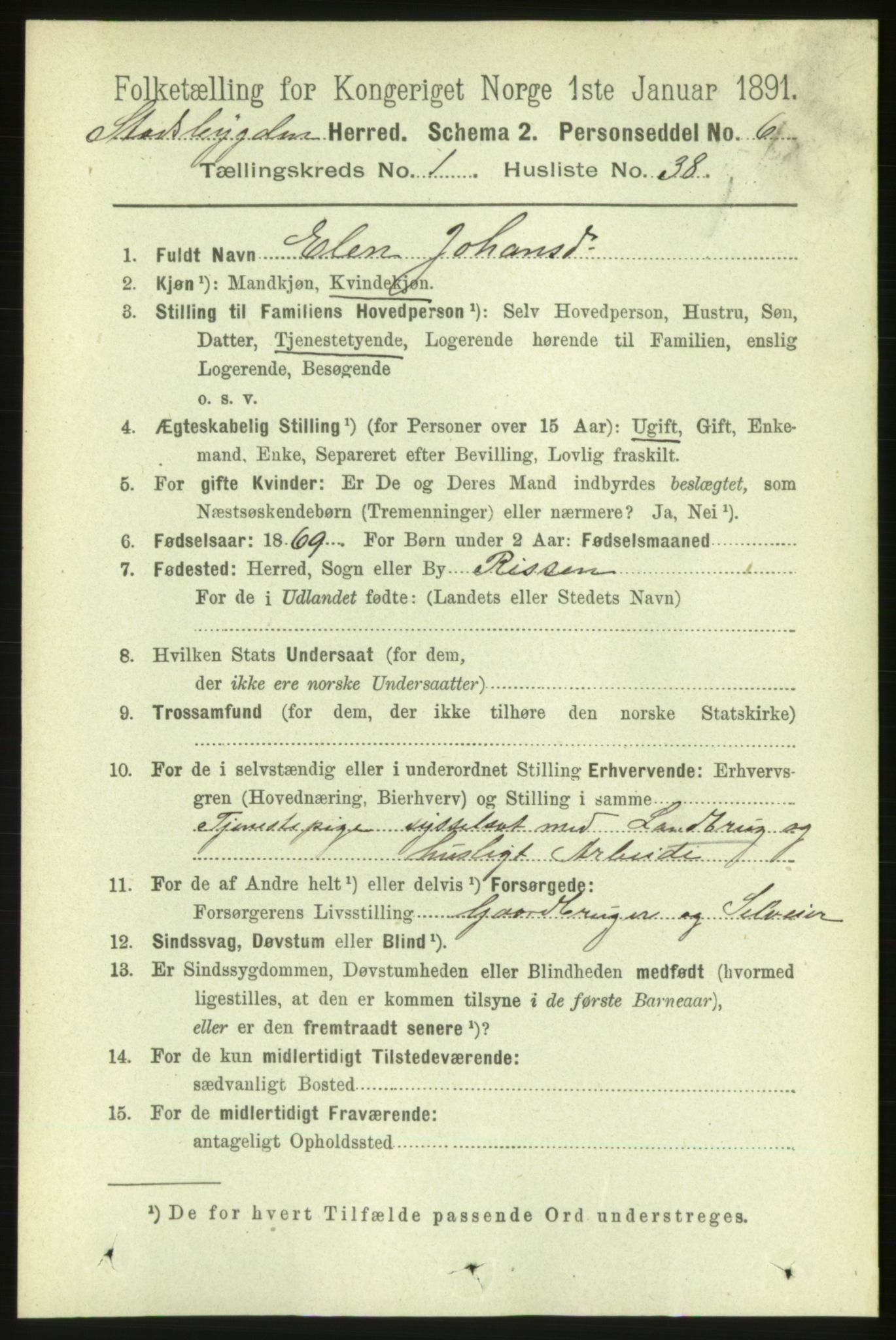 RA, 1891 census for 1625 Stadsbygd, 1891, p. 361