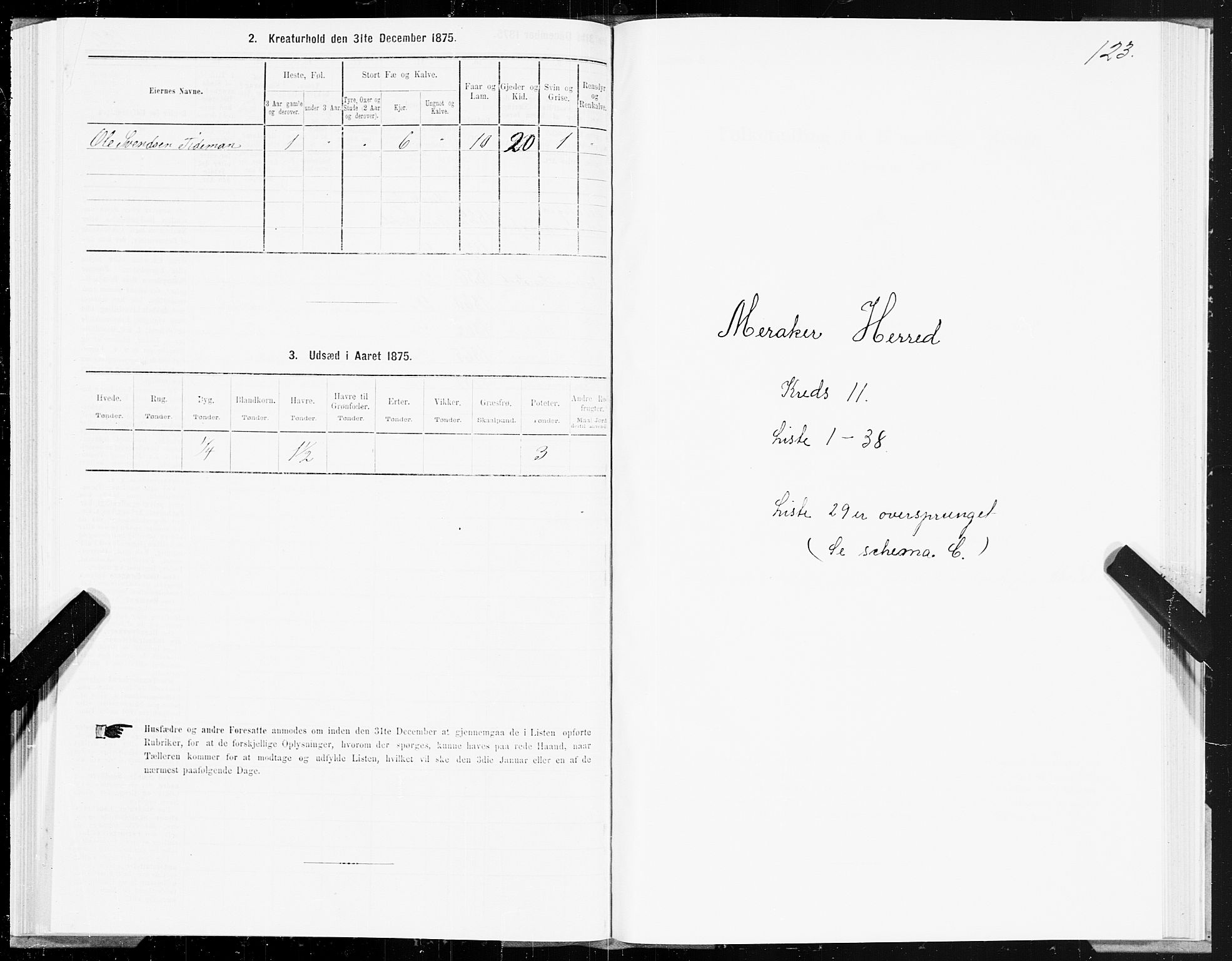 SAT, 1875 census for 1711P Øvre Stjørdal, 1875, p. 6123